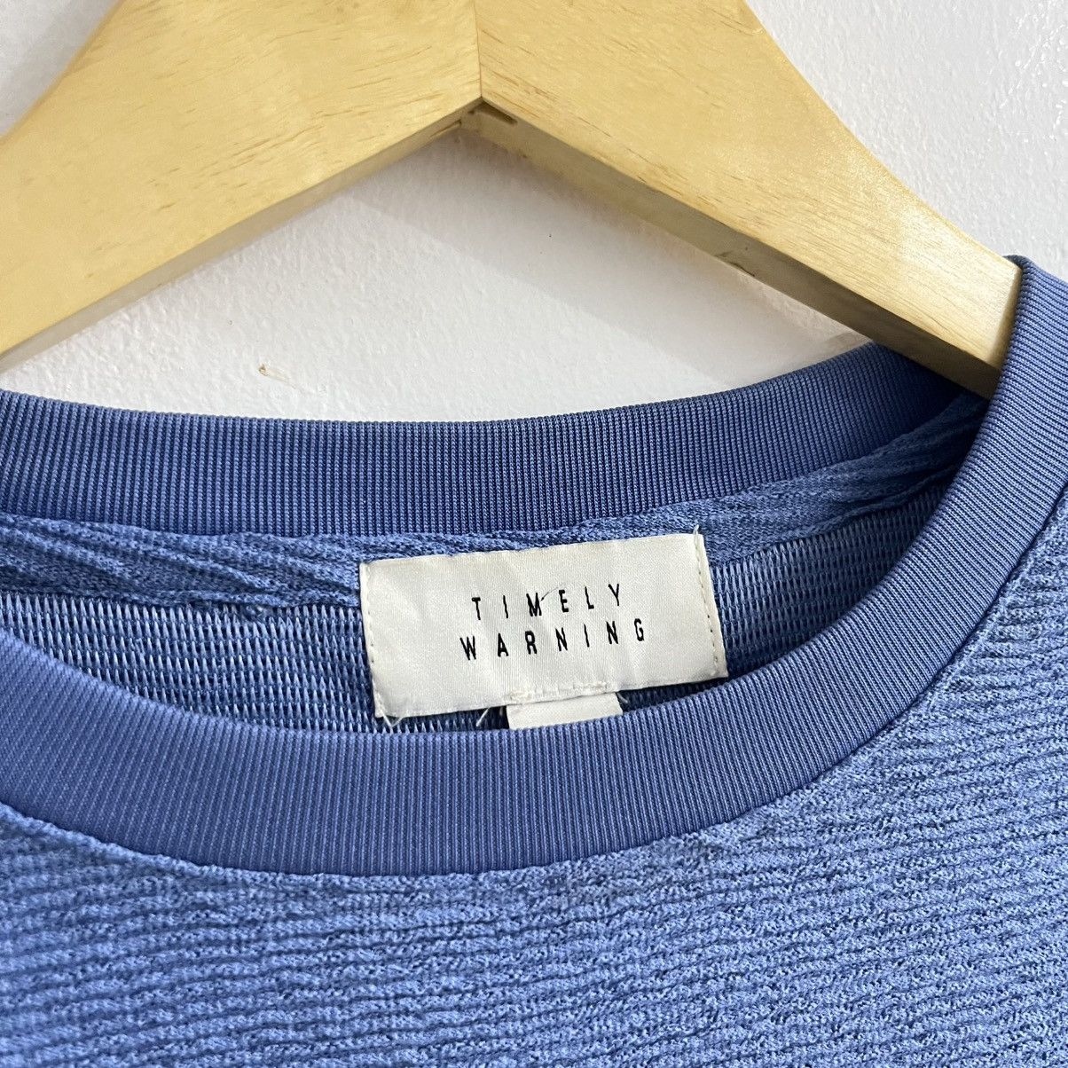 Japanese Brand Timely Warning Textured Blue Tee Size US M / EU 48-50 / 2 - 3 Thumbnail