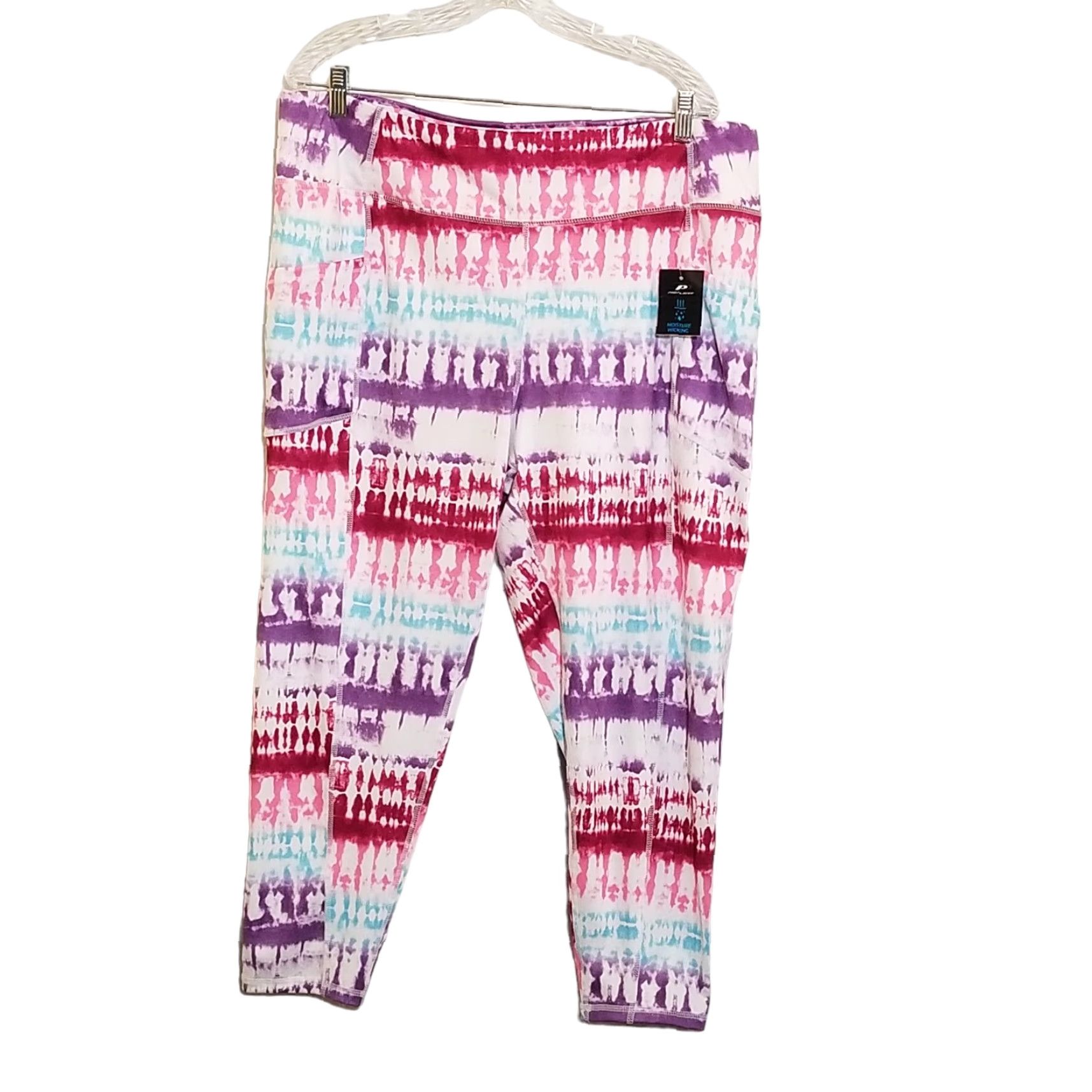 Pro Player ProPlayer Crop Leggings Women's Size 2X Moisture Wicking Athletic Pocket Tie Dye Size 40" / US 18 - 3 Thumbnail