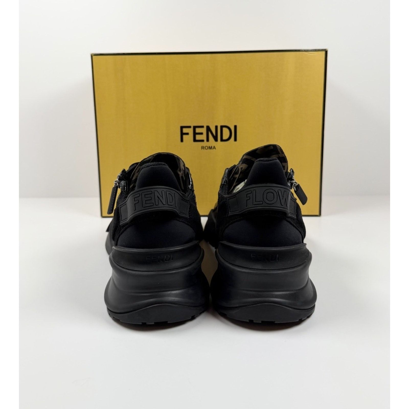 Fendi Size 11UK/12US - Fendi Flow FF Monogram Side-Zip Trainers Size US 12 / EU 45 - 4 Thumbnail
