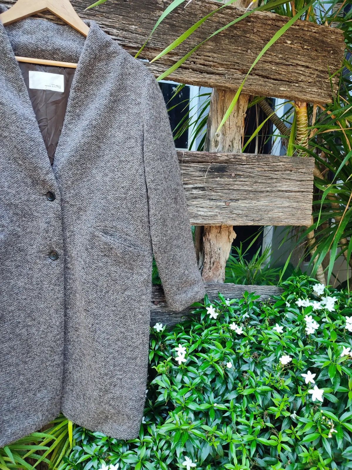 ABAHOUSE Abahouse ECRU Women’s Wool Blend Shawl Collar Overcoat Size M / US 6-8 / IT 42-44 - 4 Thumbnail