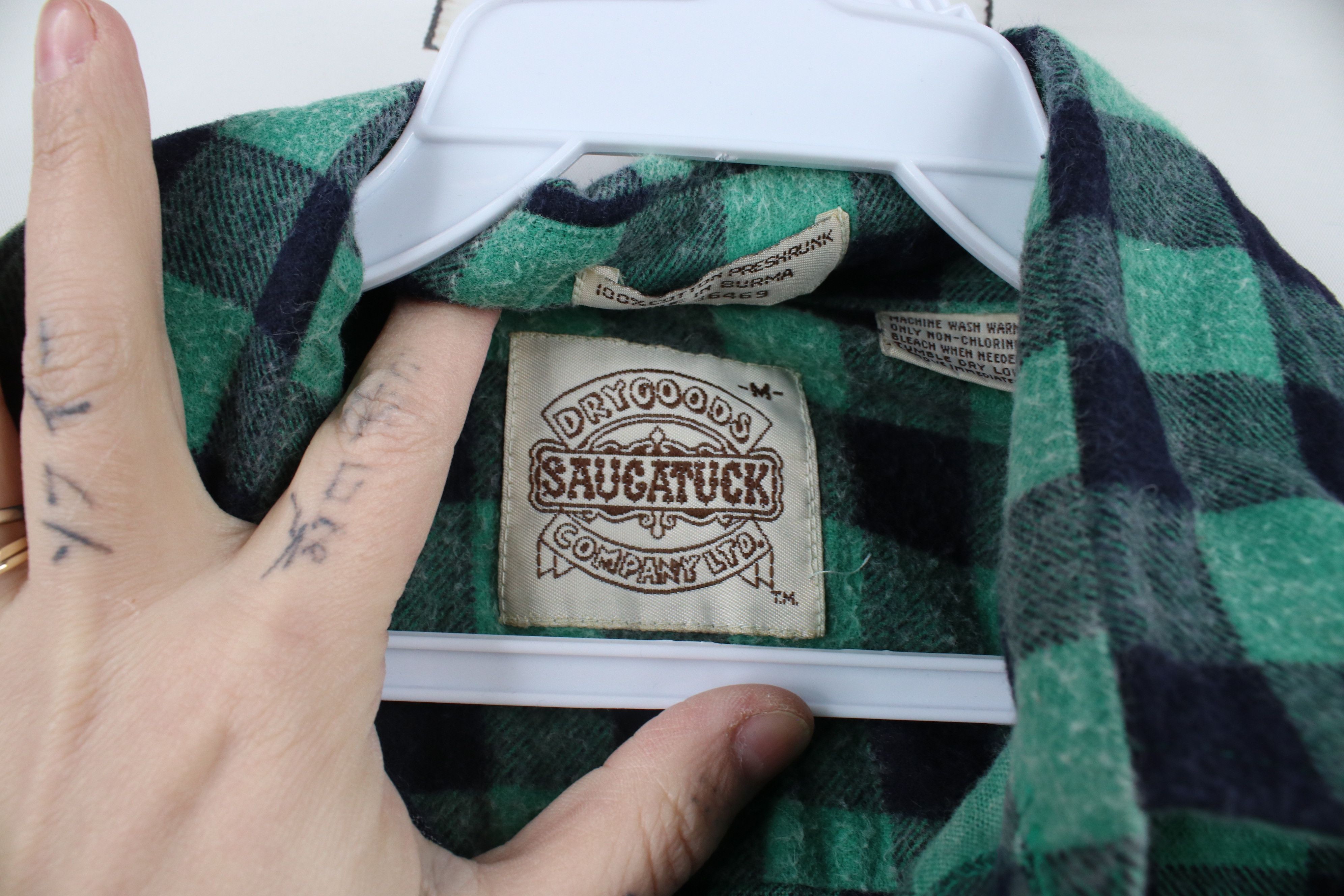 Vintage Vintage 90s Streetwear Flannel Collared Button Shirt Green Size US M / EU 48-50 / 2 - 7 Thumbnail