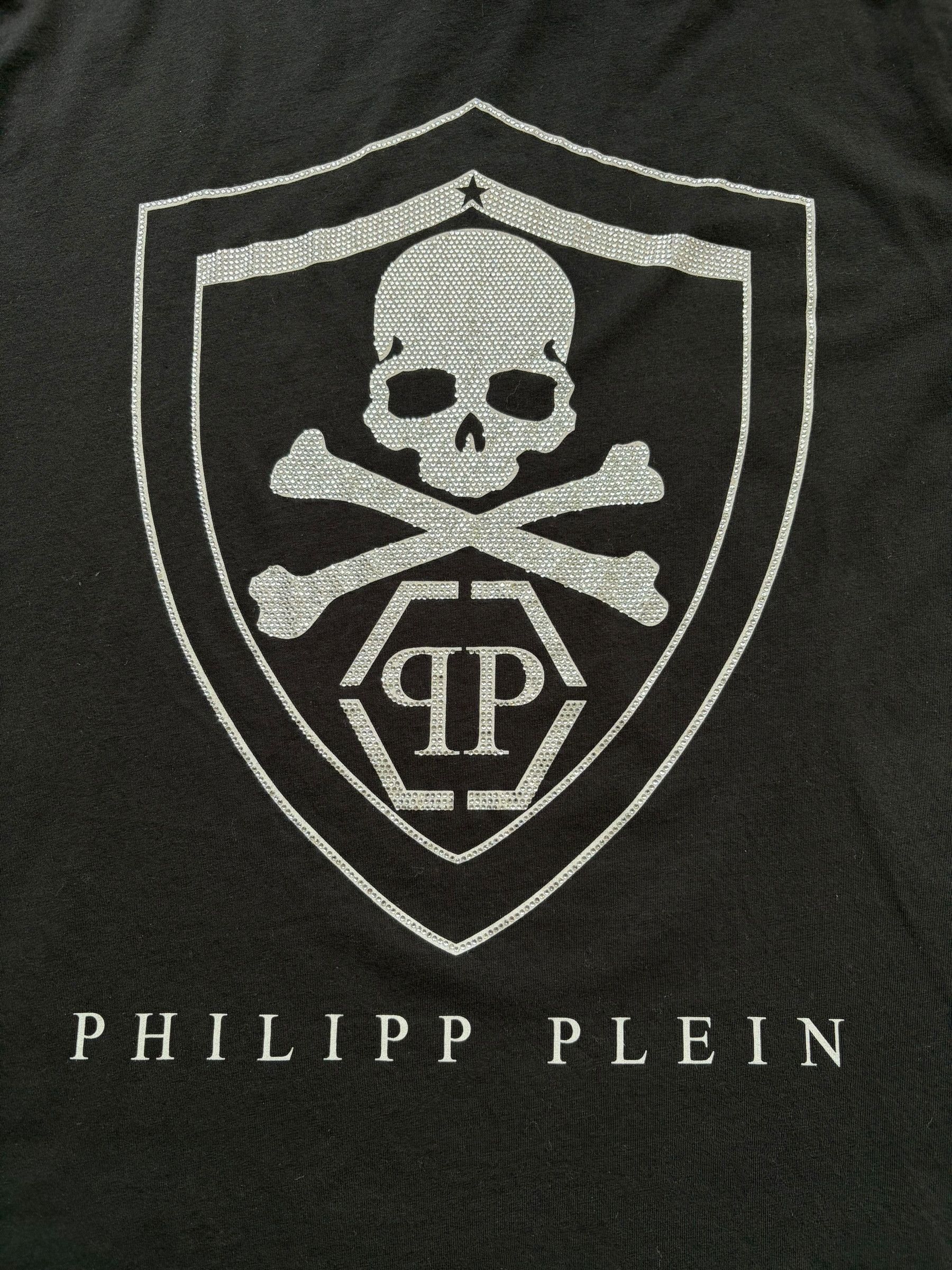Philipp Plein Philipp Plein Black Crystal Logo T-Shirt Size US L / EU 52-54 / 3 - 3 Thumbnail