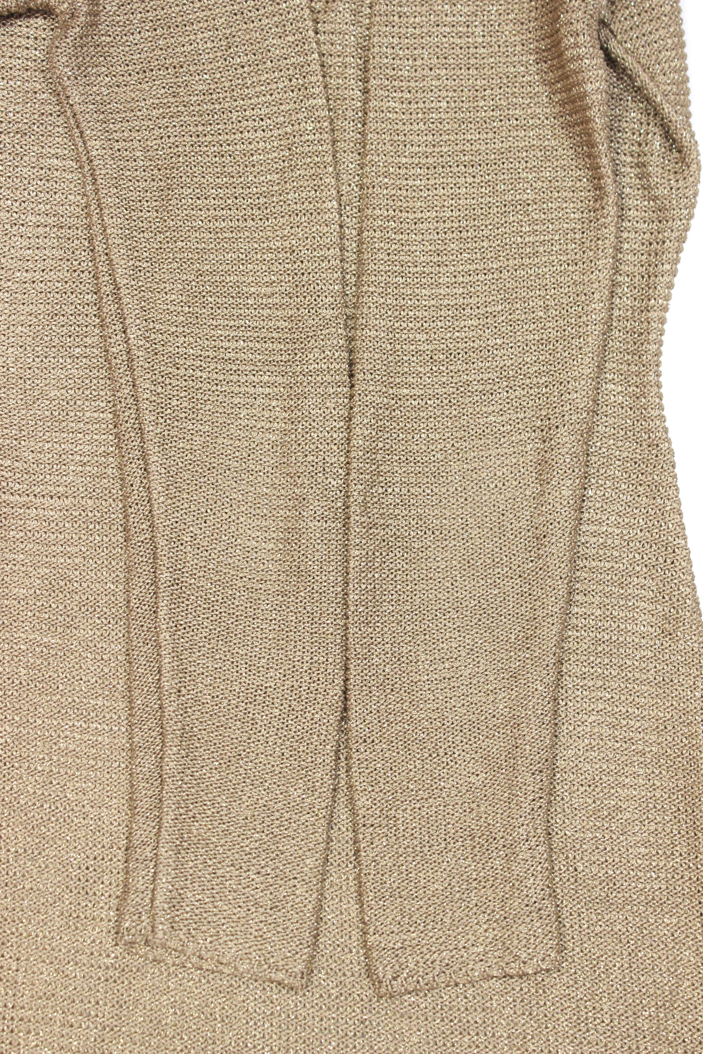 Ralph Lauren Purple Label Golden Knit Dress Size M / US 6-8 / IT 42-44 - 6 Thumbnail