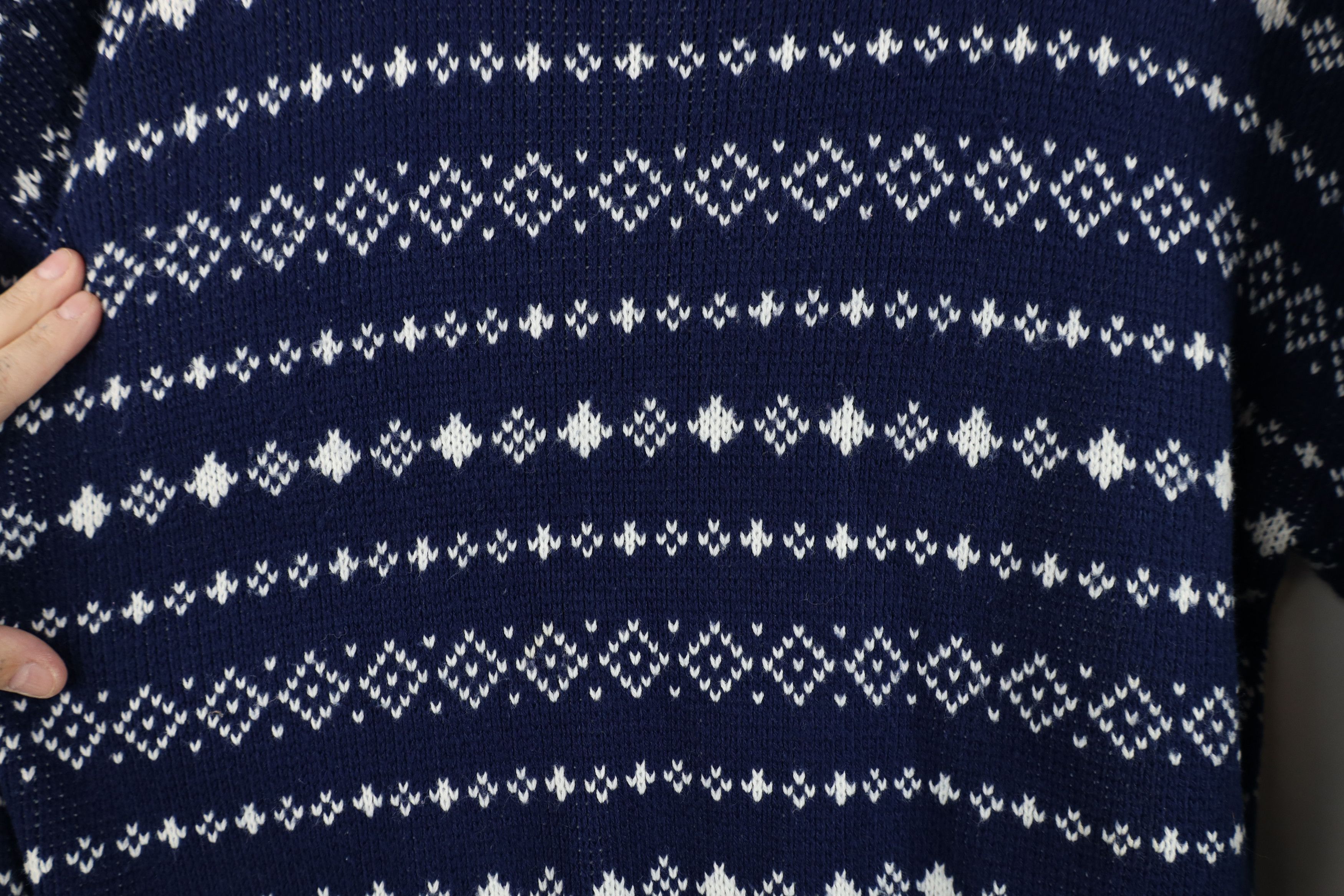 Vintage Vintage 90s Streetwear Knit Crewneck Sweater Blue Acrylic Size US S / EU 44-46 / 1 - 6 Thumbnail