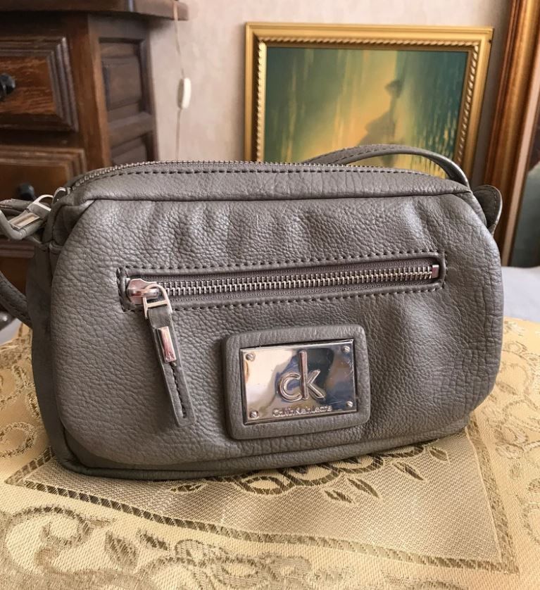 Calvin Klein x Vintage 1990S Vintage Small Crossbody Bag In Grey Khaki Color in Green, Women's
