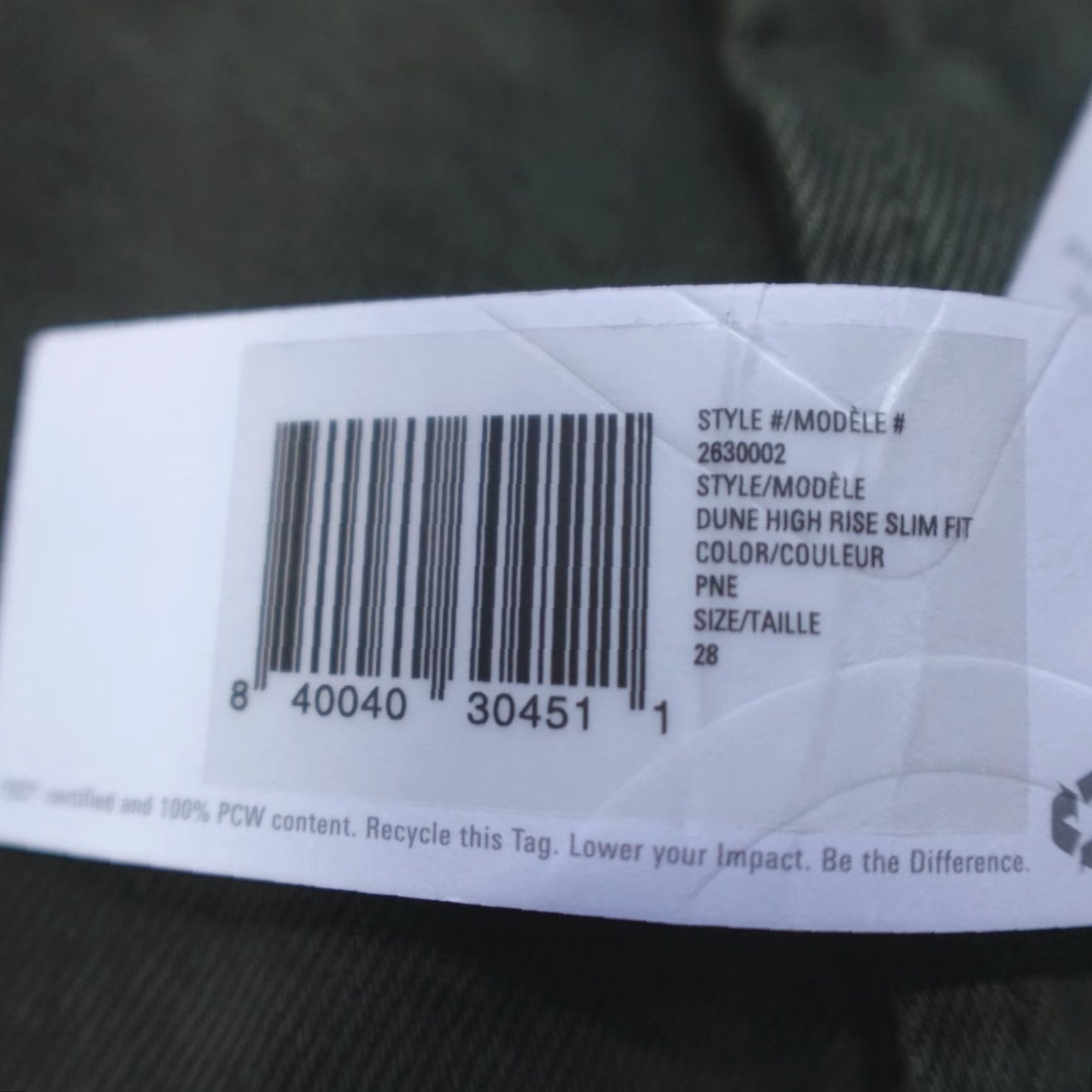 Outerknown Outerknown SEA Dune High Rise Slim Fit Organic Cotton Jeans Pine Women's Size 28 Size 28" / US 6 / IT 42 - 4 Thumbnail
