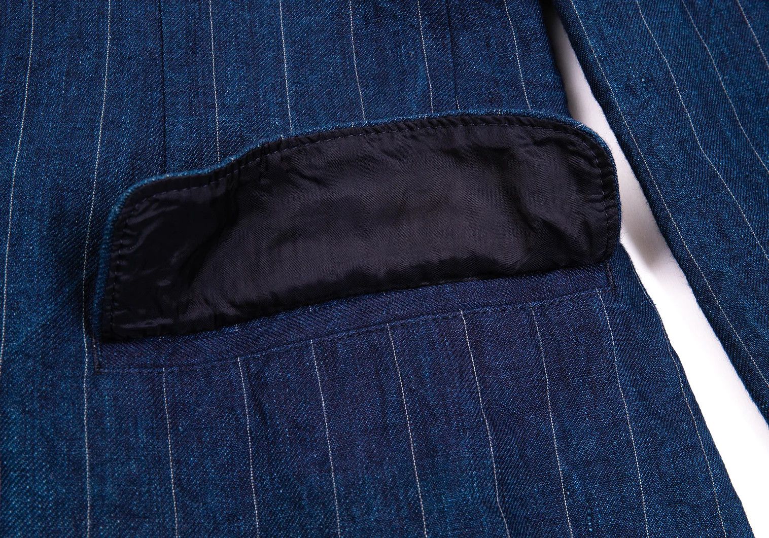 Yohji Yamamoto Yohji Yamamoto Indigo Dyed Linen Stripe Jacket Size US M / EU 48-50 / 2 - 13 Thumbnail