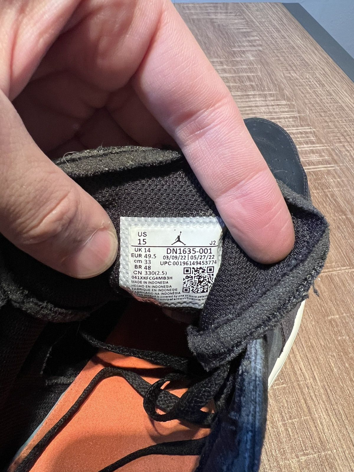 Jordan Brand Size 15 - Jordan 1 Low Inside Out Black Gray Shoes Sneakers Size US 15 / EU 48 - 7 Thumbnail
