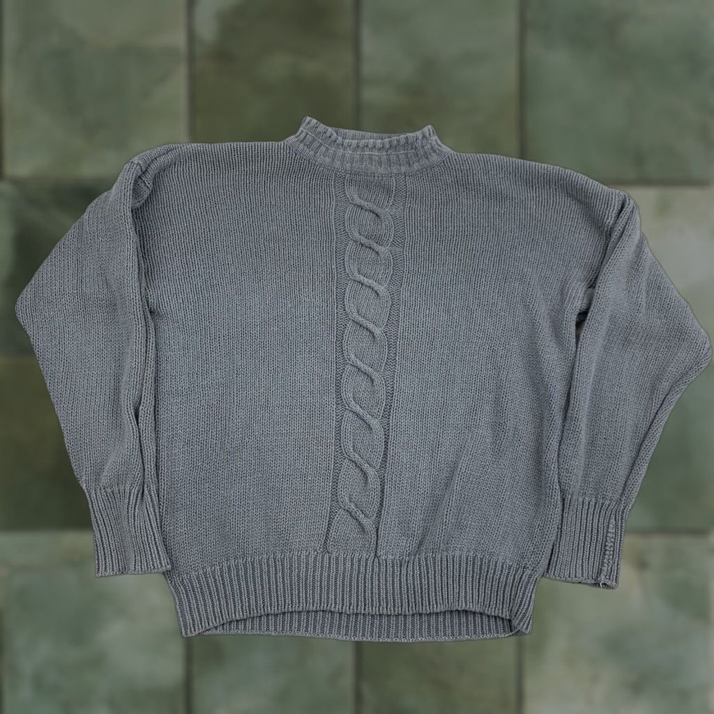 Vintage VINTAGE Emporio Gitano Sweater Male XL Gray Knit Pullover 80s 90s US Texture 90s Mens Pullover Knit Crew Neck Sweatshirt Size US XL / EU 56 / 4 - 1 Thumbnail