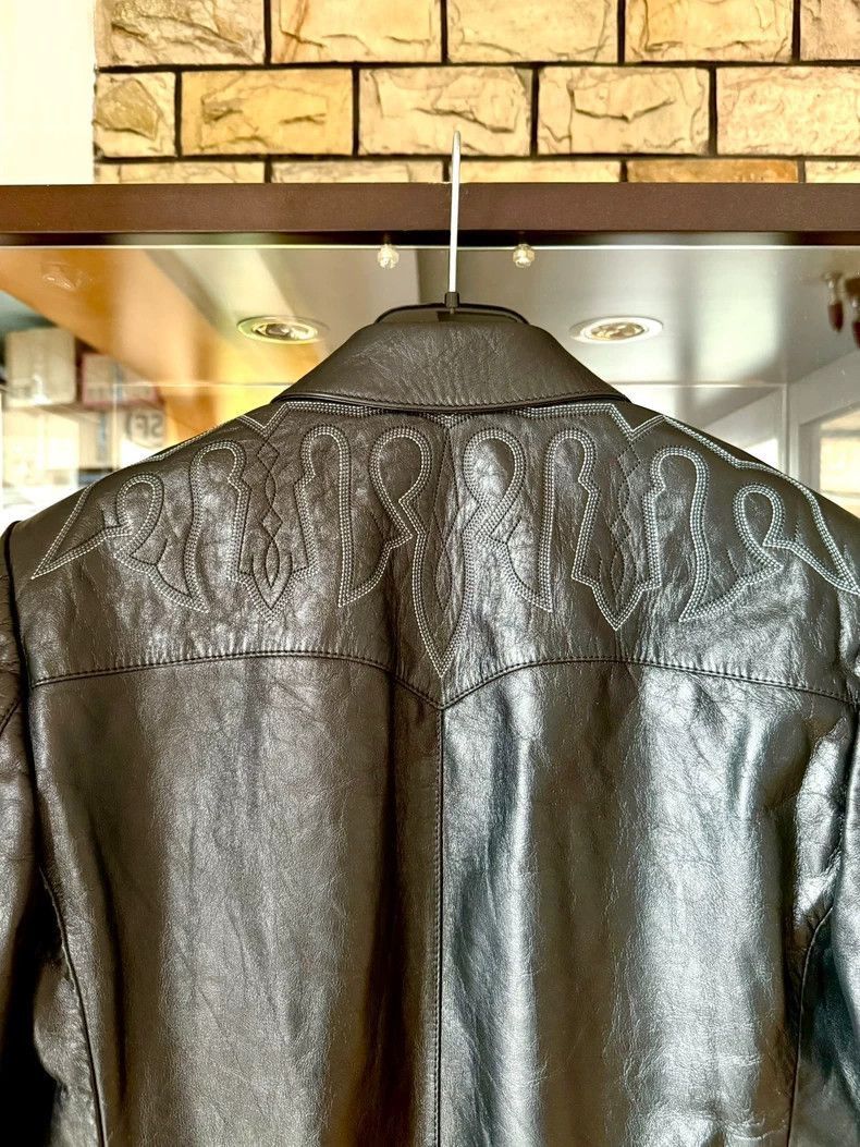 Saint Laurent Paris Saint Laurent Paris Saint Laurent Leather Blazer with Embr Size US XL / EU 56 / 4 - 6 Thumbnail