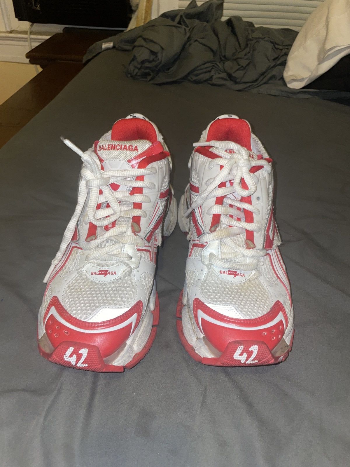 Balenciaga Balenciaga Runner Sneaker WHITE+RED Size US 9 / EU 42 - 3 Thumbnail