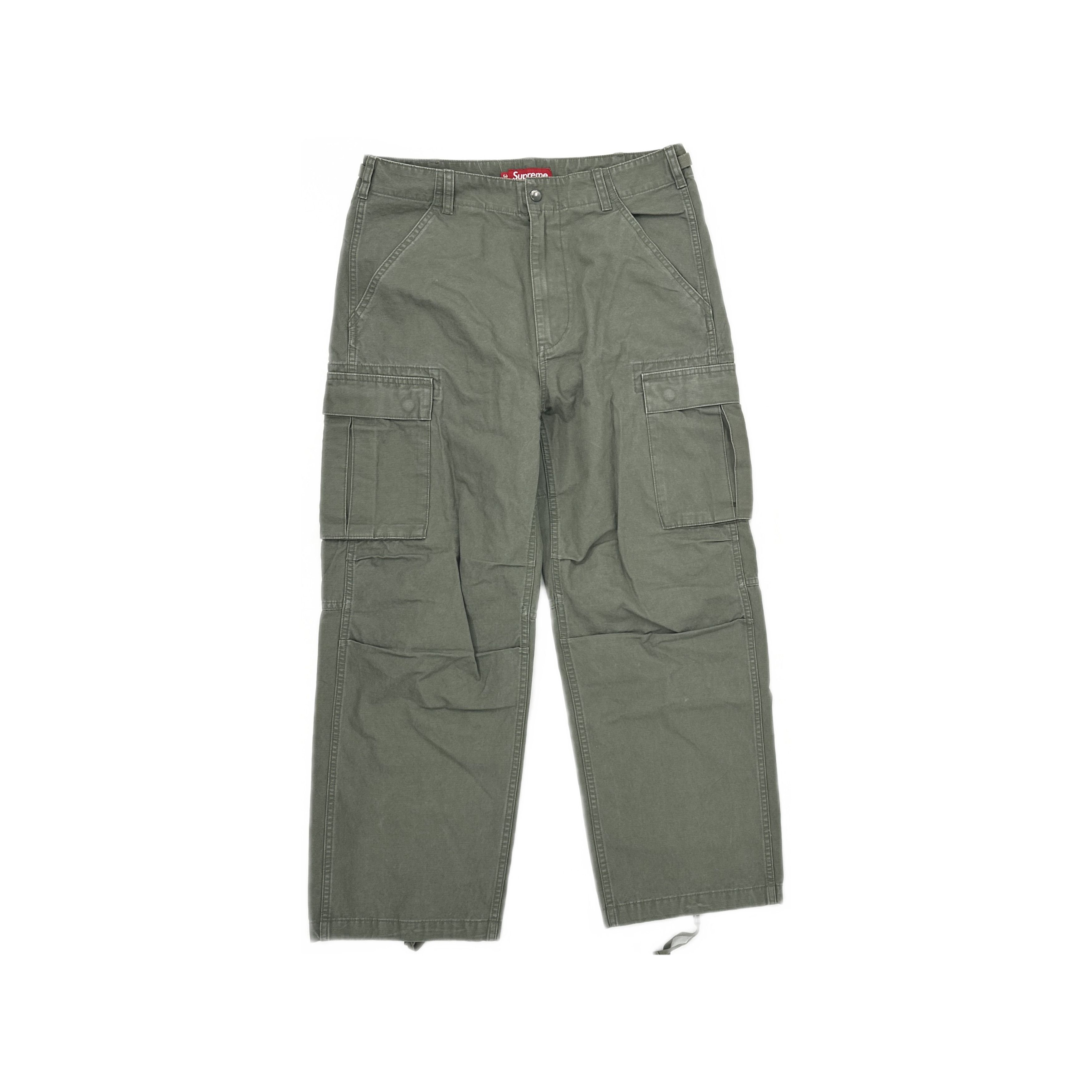 Supreme Supreme Washed Flight Satin Cargo Pant green L | Grailed