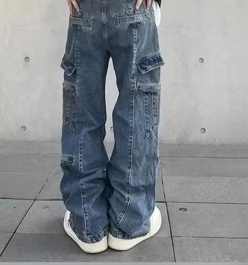 Japanese Brand Y2k Baggy Cargo Pants Denim Baggy Jeans Trousers Size US 30 / EU 46 - 3 Thumbnail