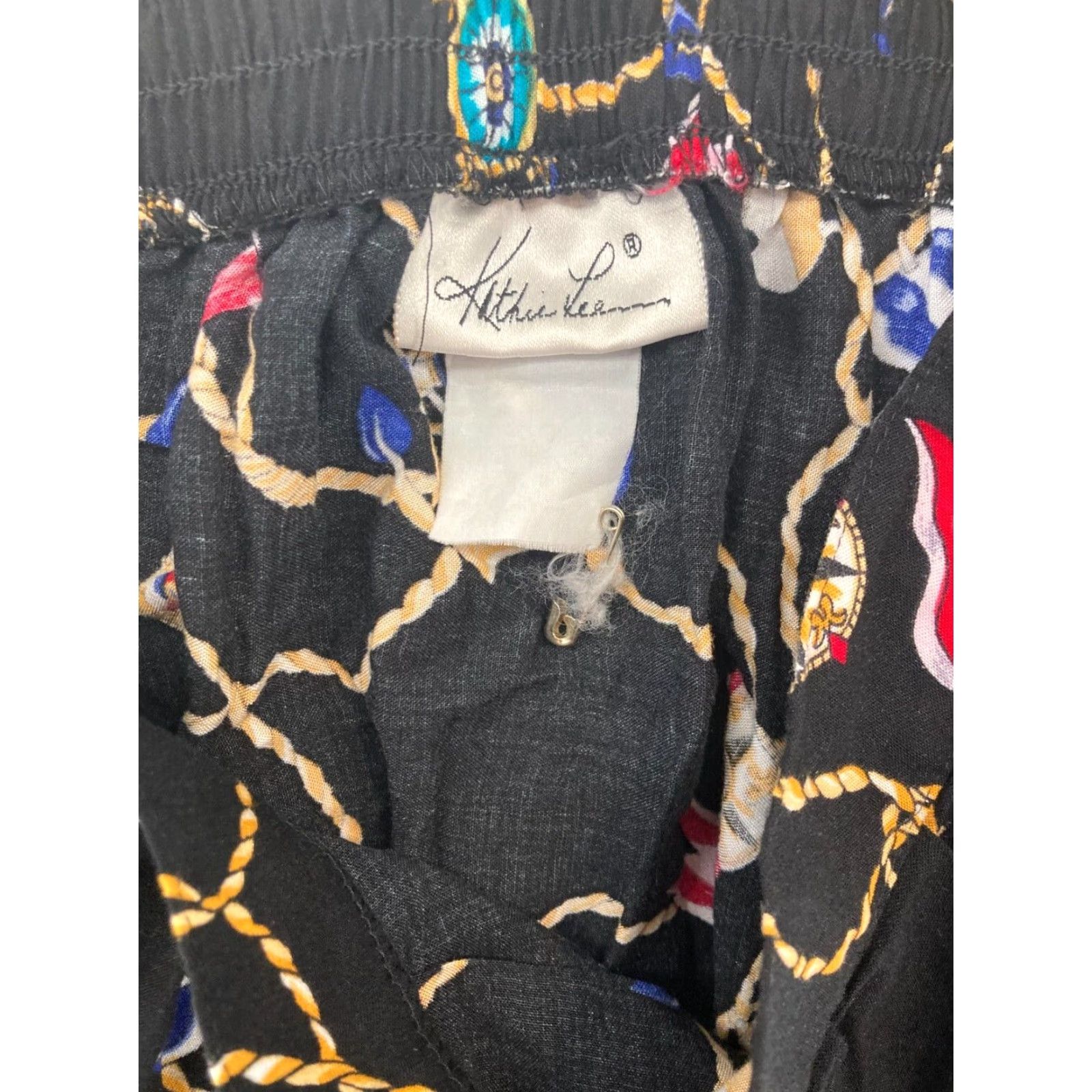 Lee VINTAGE Kathie Lee Skirt Womens Small Pleated Nautical Ropes Flags Long Size 28" / US 6 / IT 42 - 6 Thumbnail