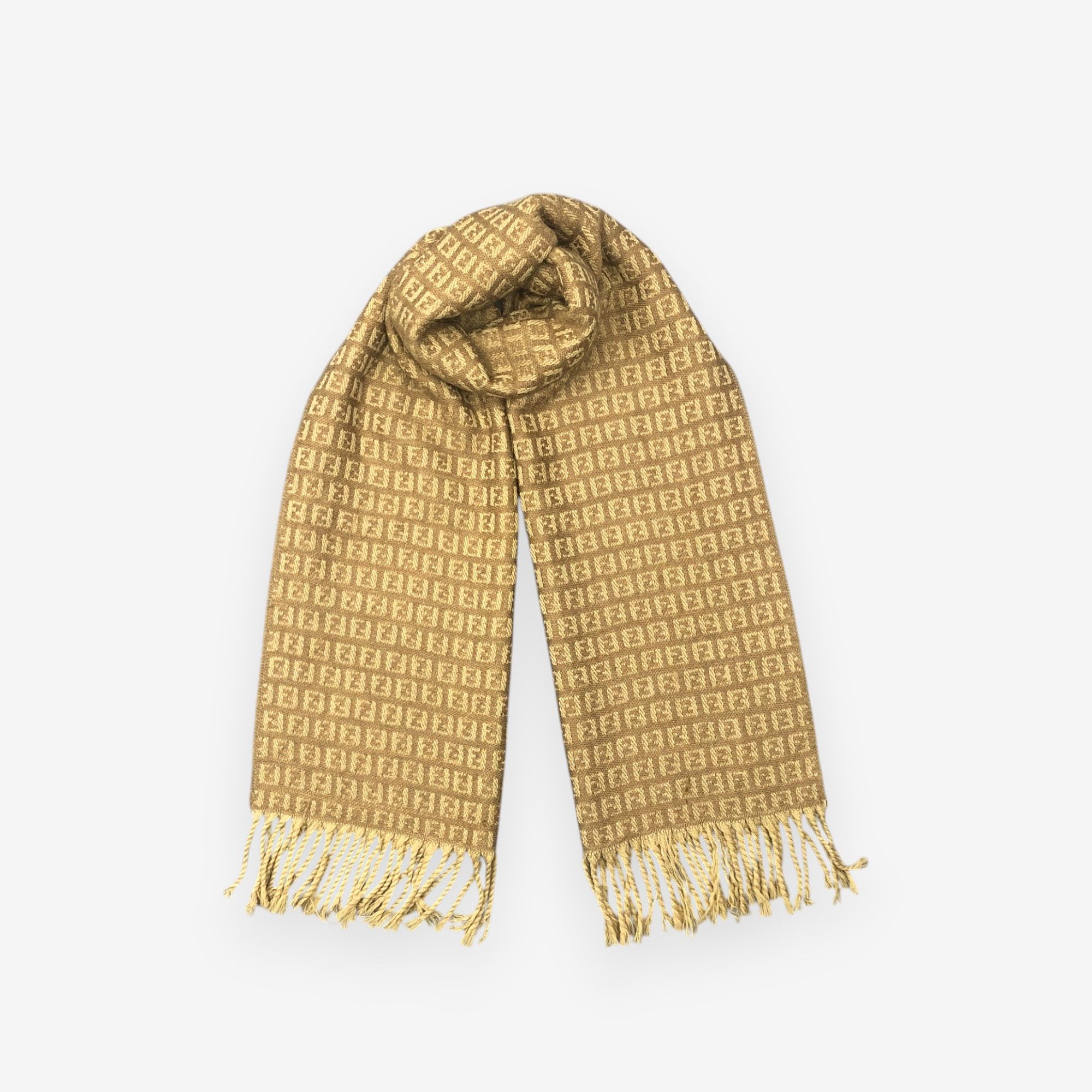 Japanese Brand Vintage Fendi Scarf Muffler Wool FF Monogram Scarves Size ONE SIZE - 1 Thumbnail