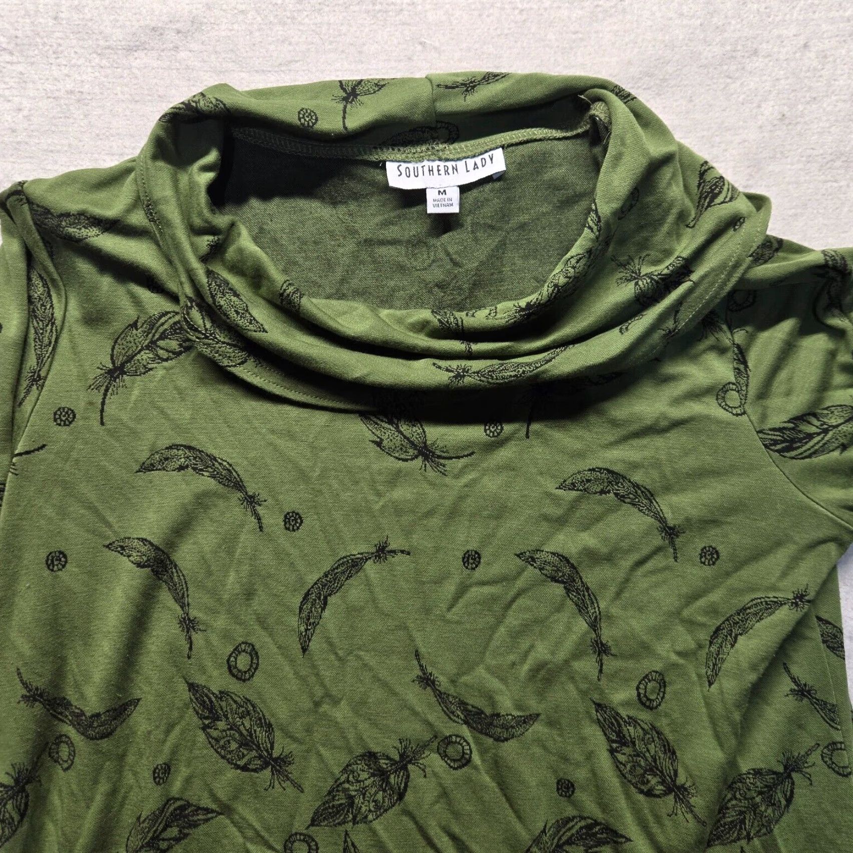 Vintage VINTAGE Southern Lady Shirt Long Sleeve Turtleneck Women M Green 90s Theme Mens Womens? Size M / US 6-8 / IT 42-44 - 2 Thumbnail