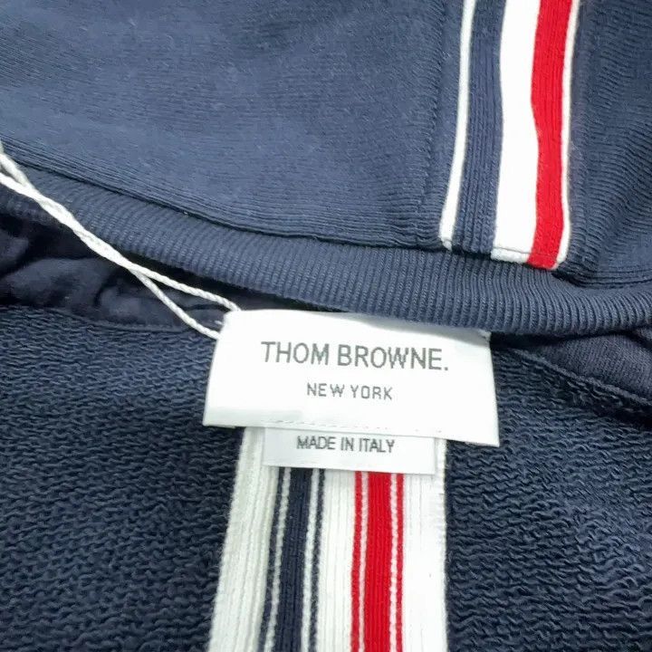 Thom Browne Thom Browne Blue Zip Hoodie with Stripes -2507 Size US XXS / EU 40 - 3 Thumbnail