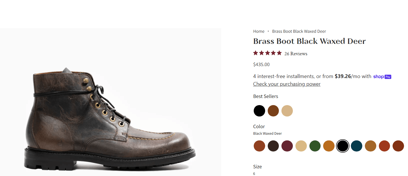 Grant Stone GRANT STONE BRASS BOOT SIZE 11.5 D Size US 11.5 / EU 44-45 - 8 Thumbnail