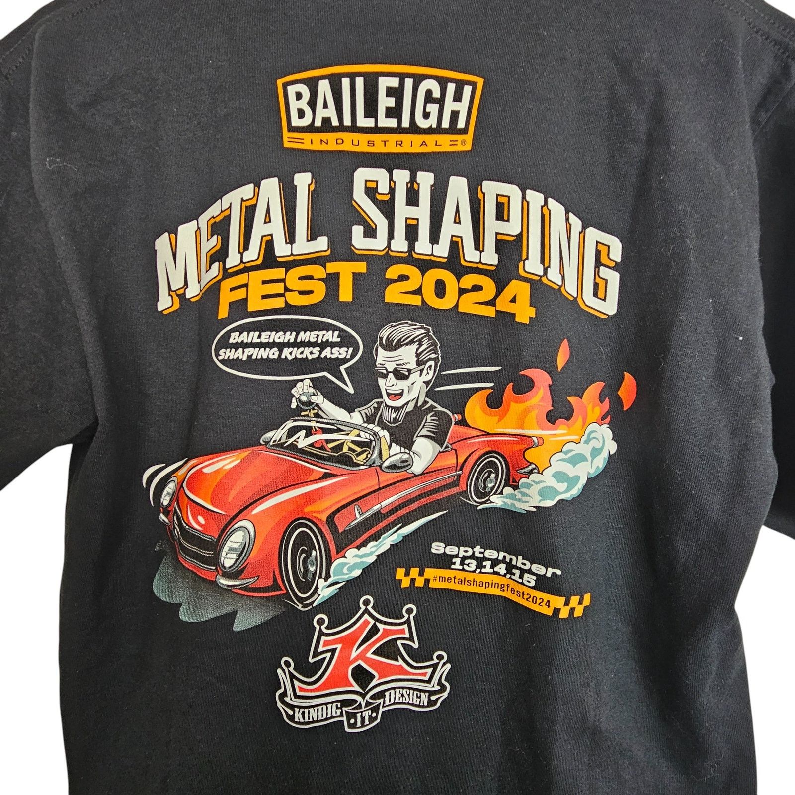 Raleigh Denim Baileigh Mens Graphic T-Shirt Metal Shaping Fest 2024 Sz M Size US M / EU 48-50 / 2 - 8 Thumbnail