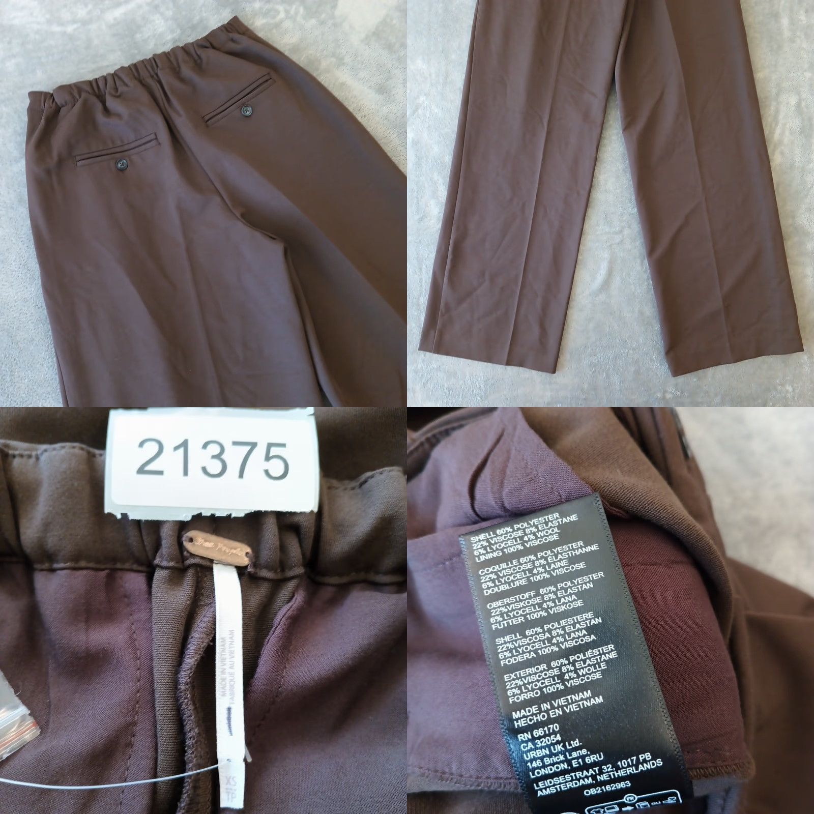 Free People Free People Pants Womens XS Brown Wide-Leg Button Fly Pleated Elastic Waist Bohemian Dress Pants Womens XS Brown Wide-Leg Size 26" / US 2 / IT 38 - 8 Thumbnail