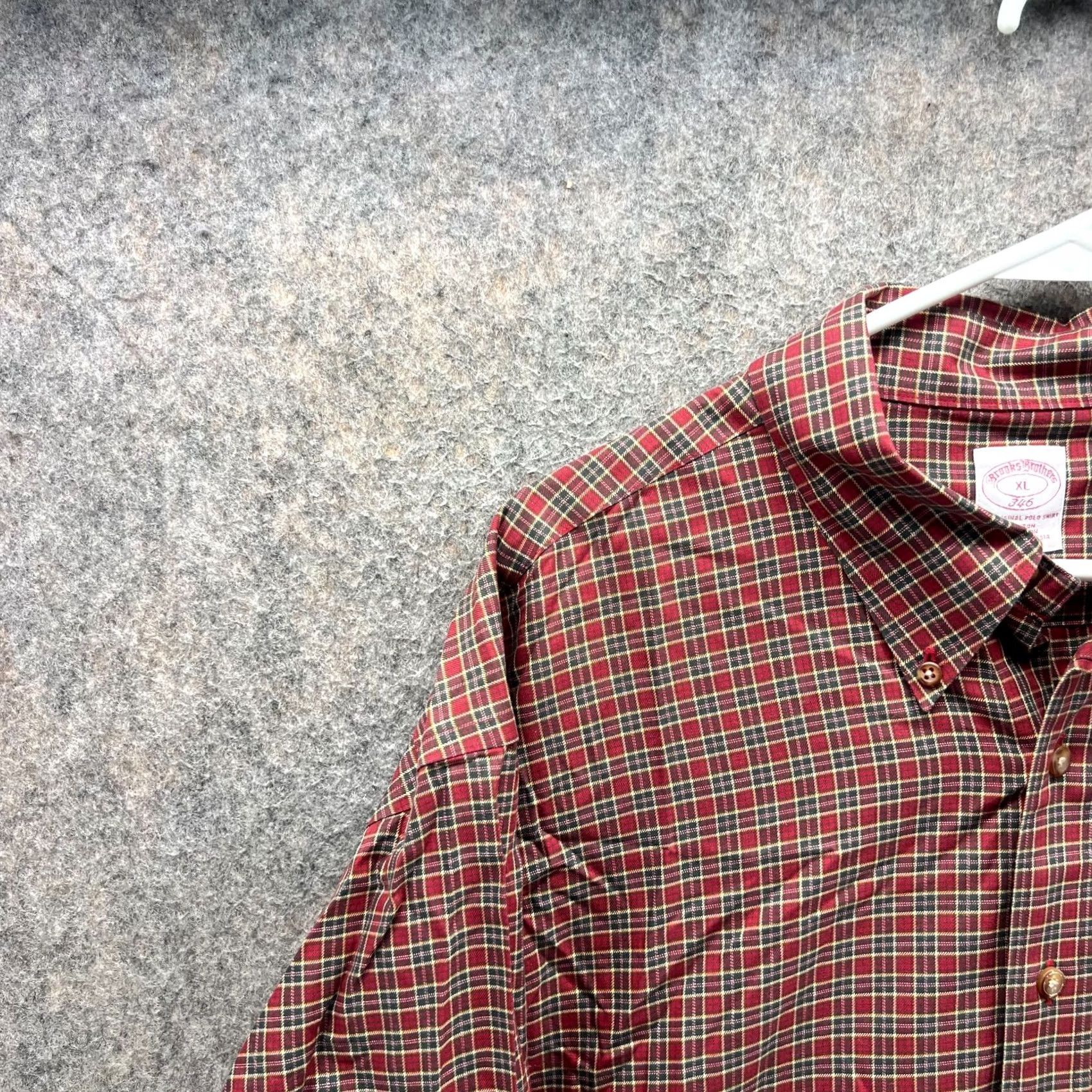 Brooks Brothers VINTAGE Brooks Brothers Shirt Mens XL Red Button Down Plaid 346 Plaid Gingham Vintage Size US XL / EU 56 / 4 - 7 Thumbnail