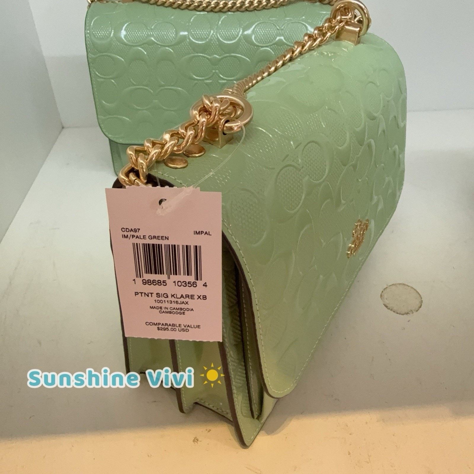Coach NWT Coach Klare Crossbody Bag Leather CDA97 IM/PALE GREEN Size ONE SIZE - 2 Thumbnail