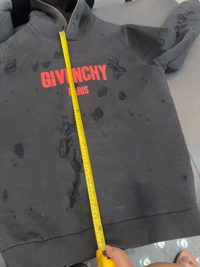 Givenchy Givenchy Black Red Logo Ripped Hoodie Size US M / EU 48-50 / 2 - 5 Thumbnail