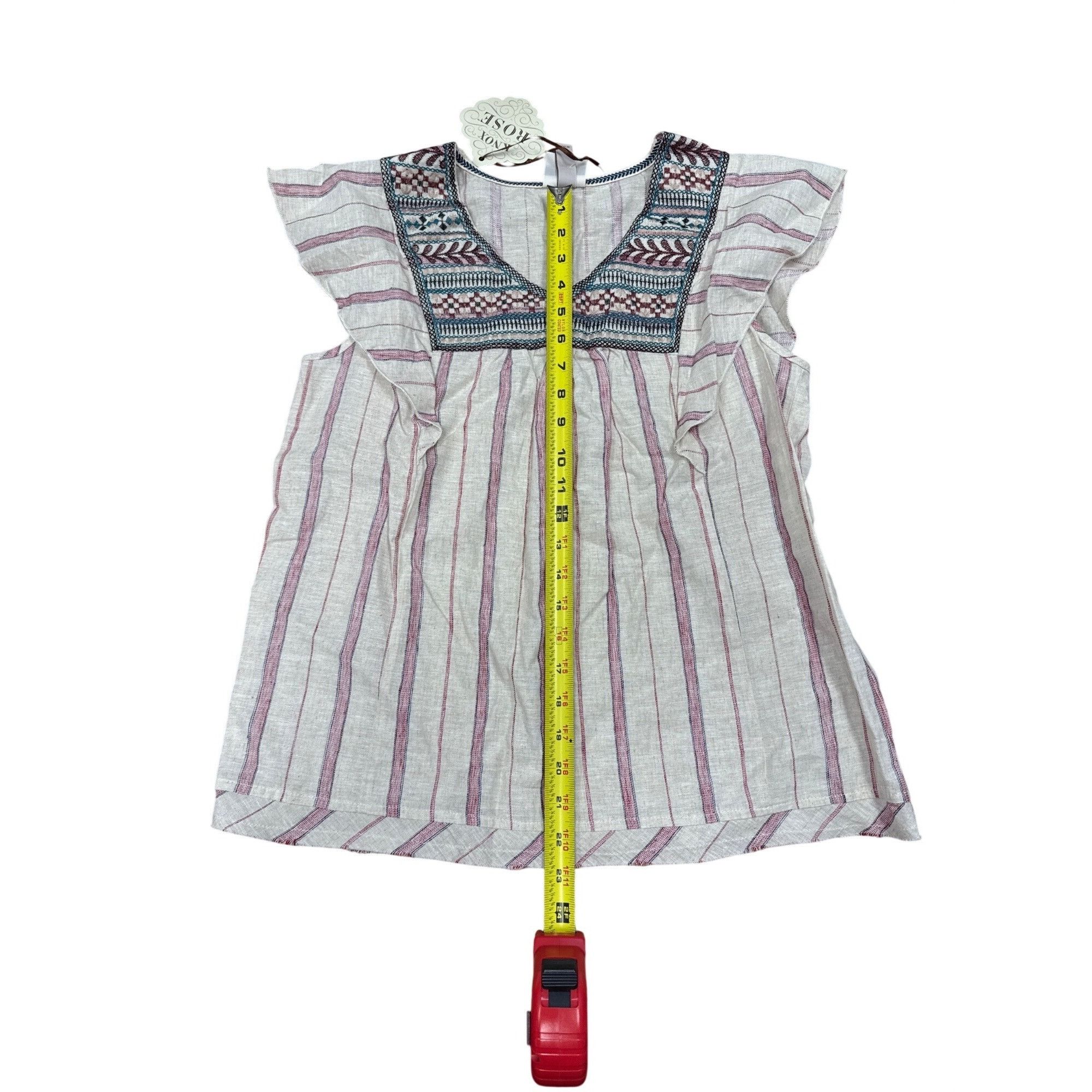 Other Knox Rose S Embroidered Striped Cotton Linen Blend Sleeveles Size S / US 4 / IT 40 - 8 Thumbnail