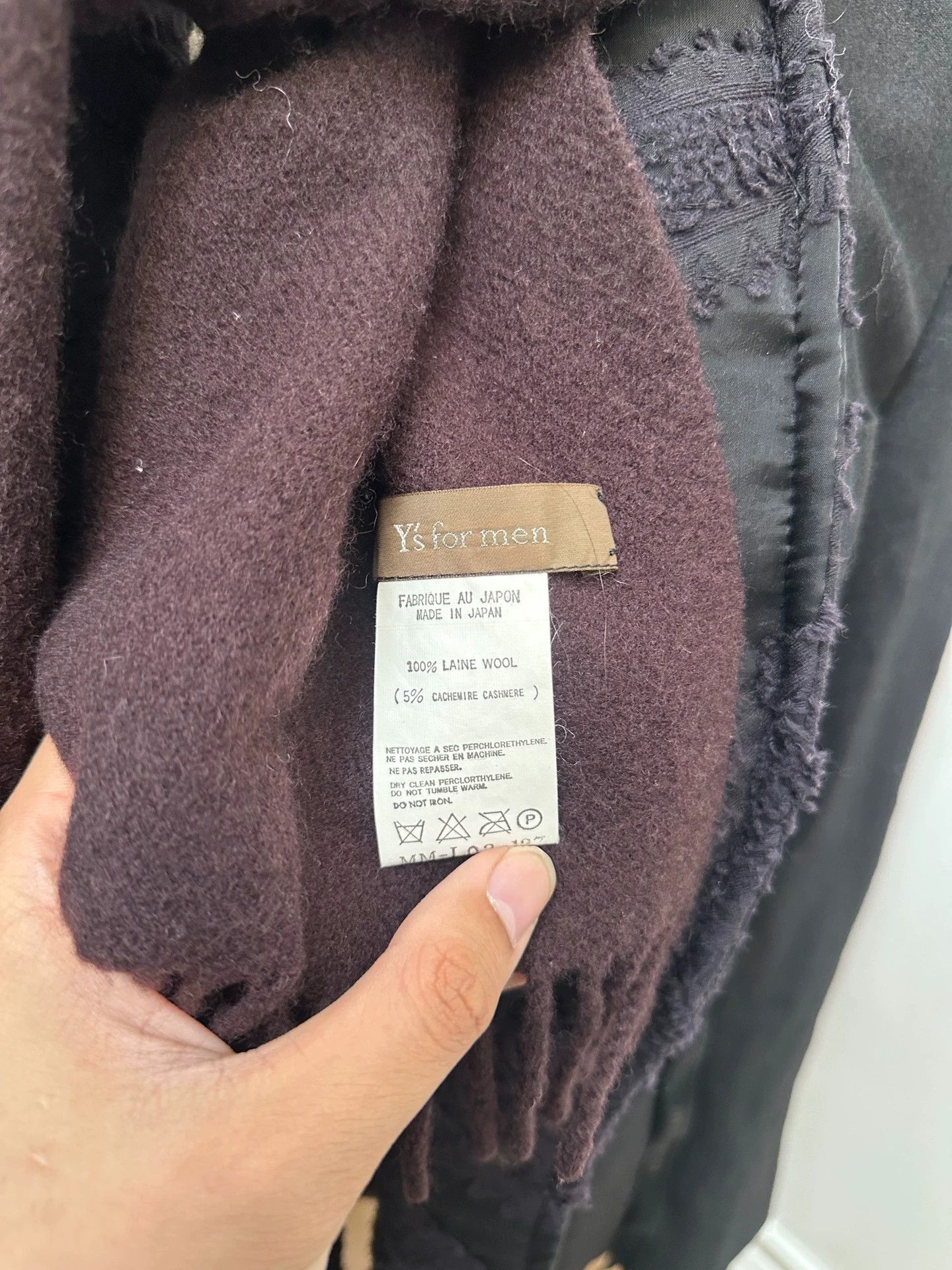 Yohji Yamamoto Yohji Yamamoto Y's For Men 5%Cashmere Dark Brown Red Scarf Size ONE SIZE - 4 Thumbnail