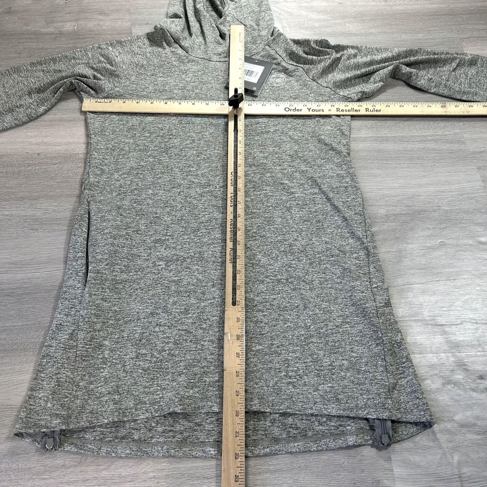 Halo Halo Running Hoodie Womens Medium Gray Longline Tunic Lightweight Stretch Top Size M / US 6-8 / IT 42-44 - 5 Thumbnail