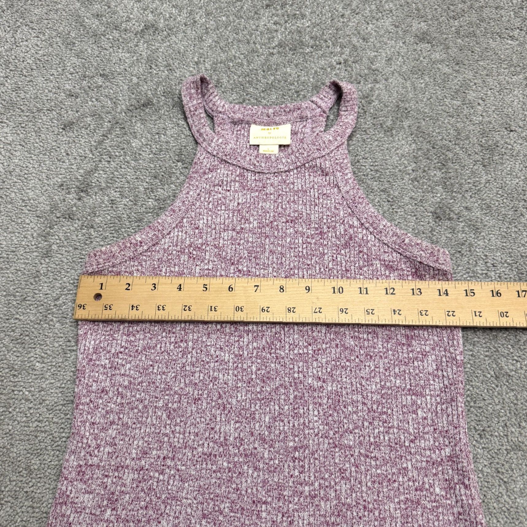 Vintage Maeve Purple Halter Cropped Tank Top Womens L Knit Cotton Sleeveless Slim Fit Regular Size L / US 10 / IT 46 - 5 Thumbnail