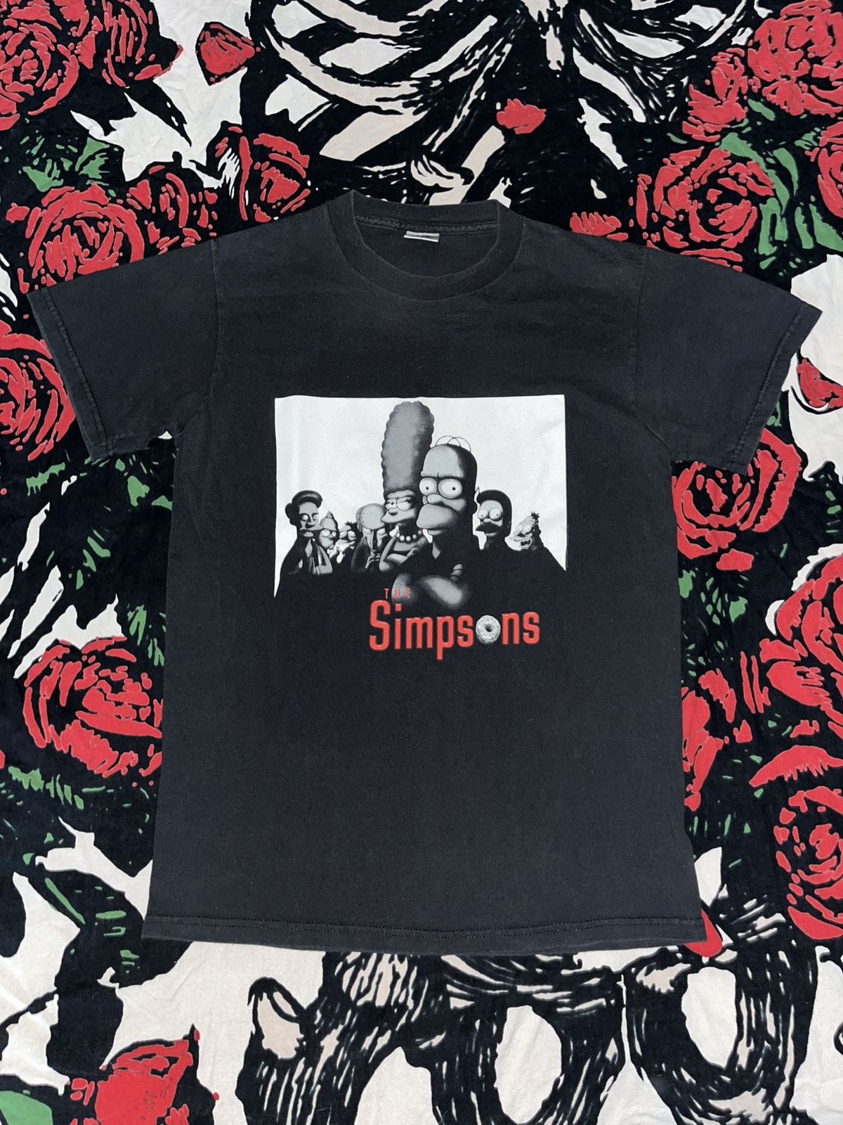 トップス THE SIMPSONS THE Sopranos PARODY XL The Simpsons - The Sopranos Parody Button Down S/S Shirt