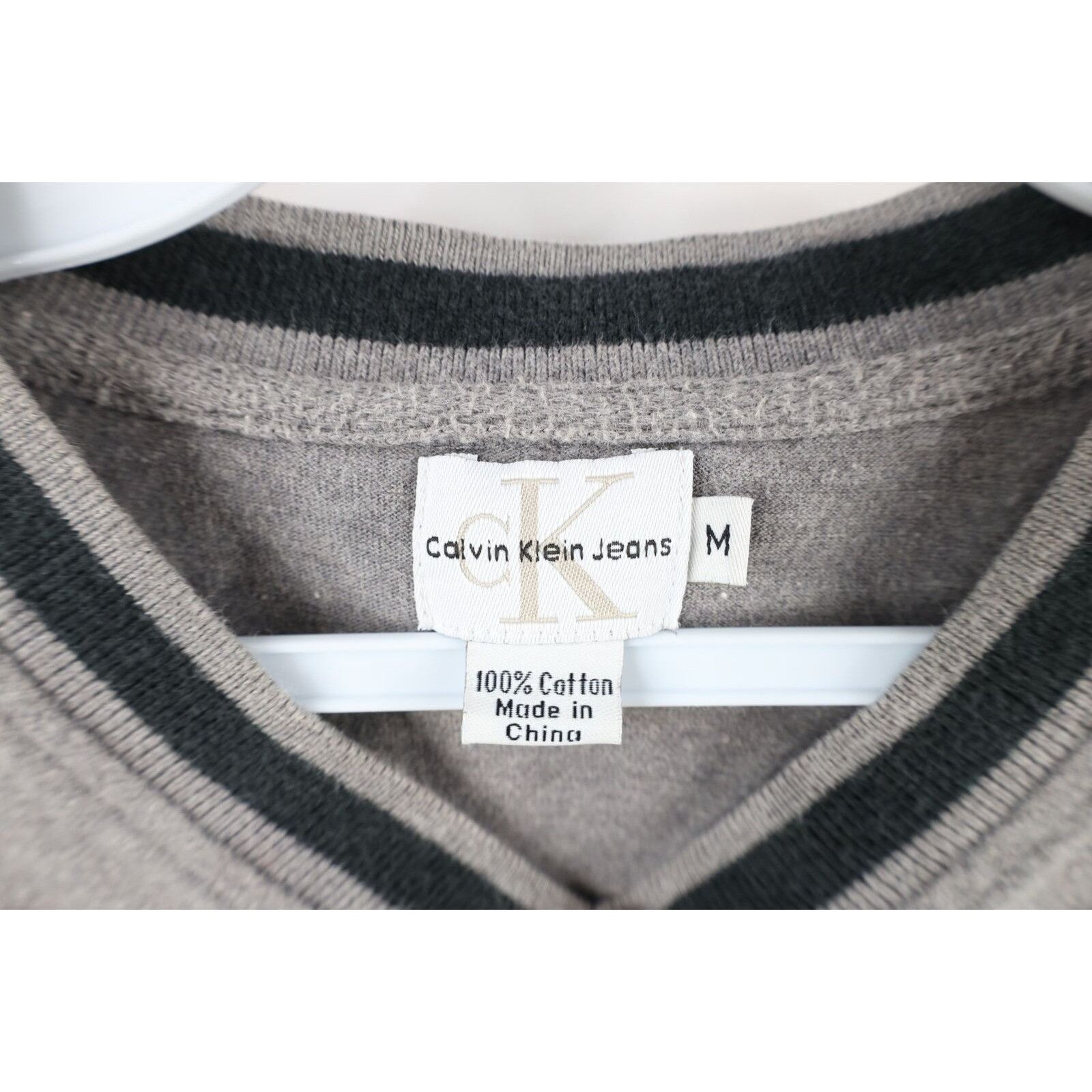 Calvin Klein × Vintage Vintage 90s Calvin Klein Ribbed Knit Long Sleeve T-Shirt Size US M / EU 48-50 / 2 - 5 Thumbnail