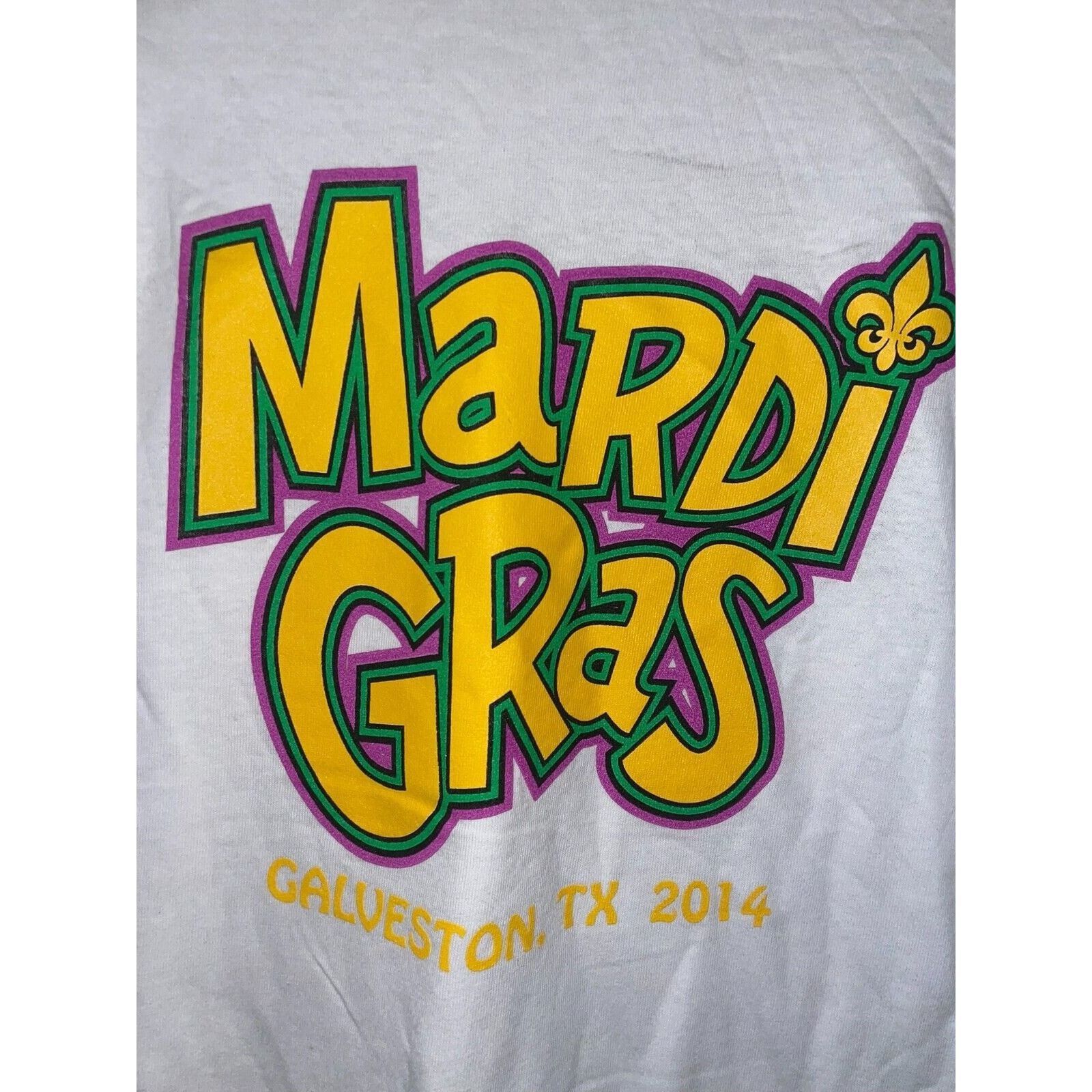 Delta Mardi Gras Shirt Galveston TX Texas White Tee New Orleans M Size US M / EU 48-50 / 2 - 2 Thumbnail