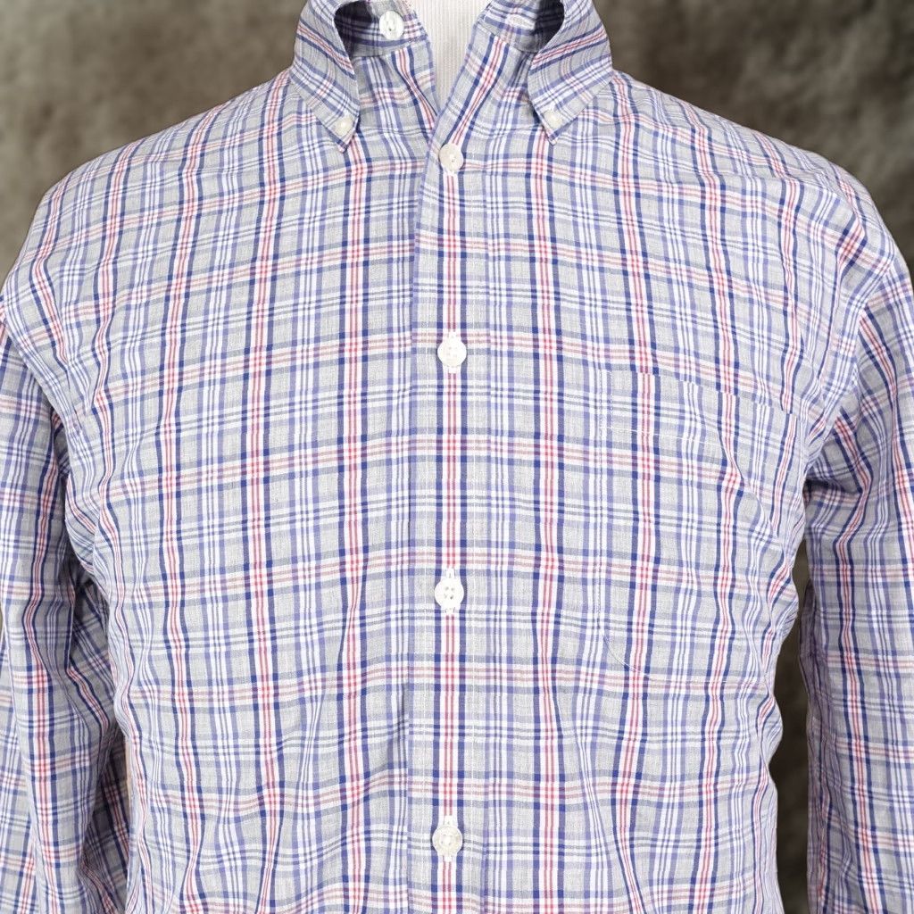 Brooks Brothers BROOKS BROTHERS REGENT FIT NON IRON SUPIMA COTTON GREY PLAID BUTTON UP SHIRT L Size US L / EU 52-54 / 3 - 1 Thumbnail
