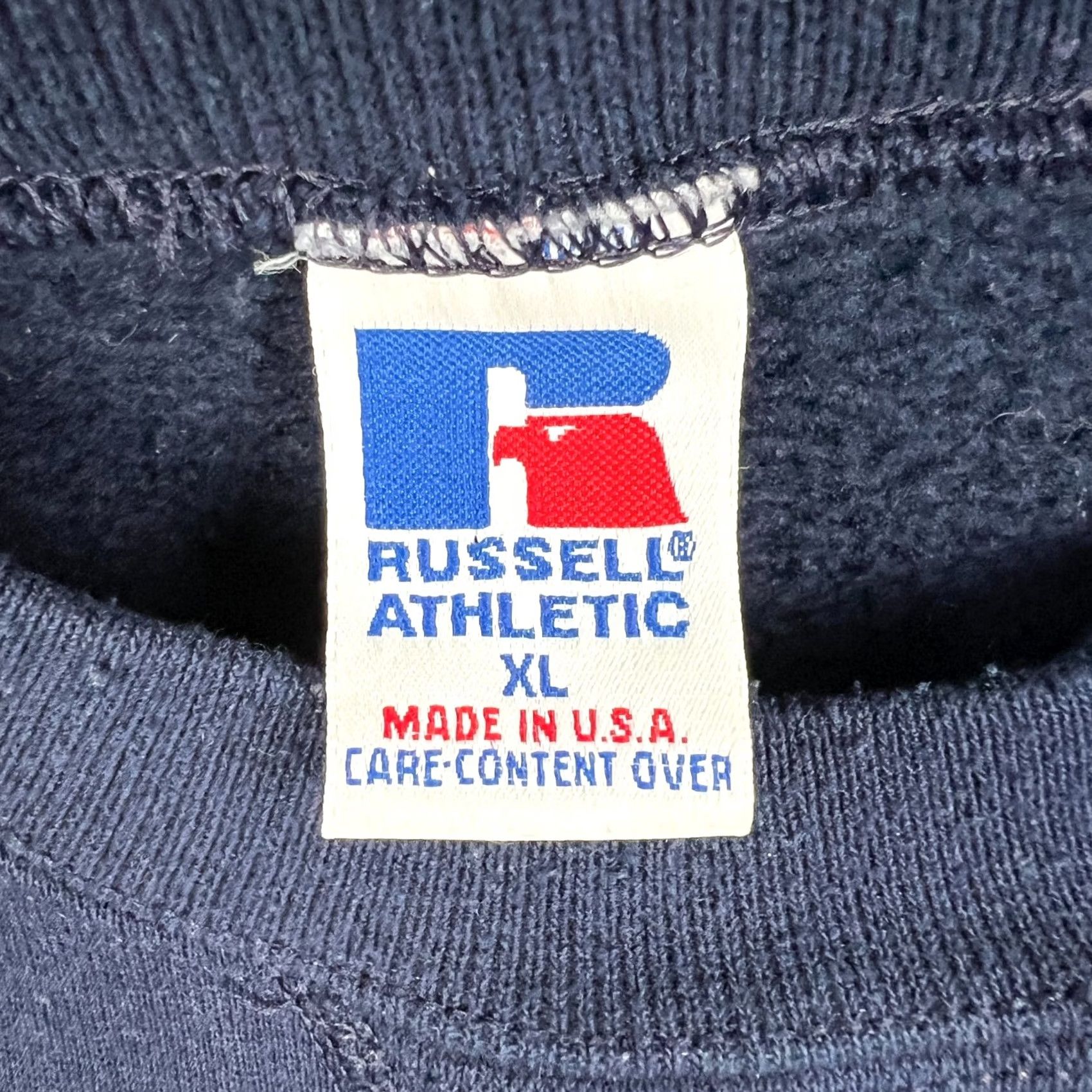 Russell Athletic VINTAGE Russell Athletic XL Mens Blue Cotton Fleece Sweatshirt Size US XL / EU 56 / 4 - 3 Thumbnail