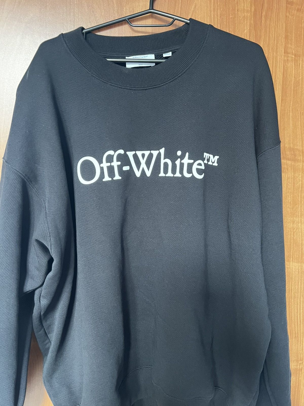Off-White Off-White Logo Hoodie Washed Black (Very Good Condition) Size US L / EU 52-54 / 3 - 1 Thumbnail