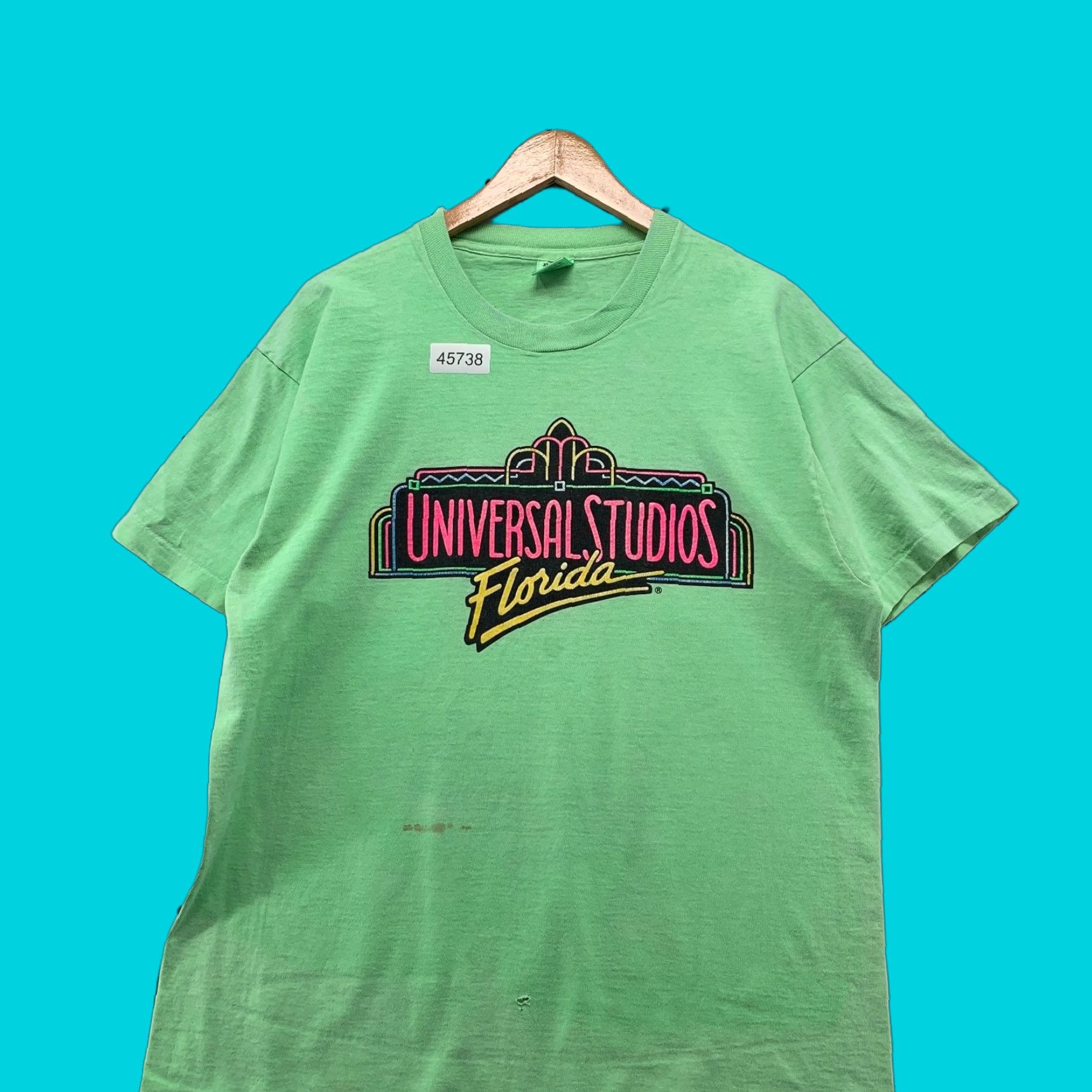 Fruit Of The Loom VINTAGE Universal Studios Florida Shirt Men XL Green 90s Single Stitch Made USA Size US XL / EU 56 / 4 - 1 Thumbnail