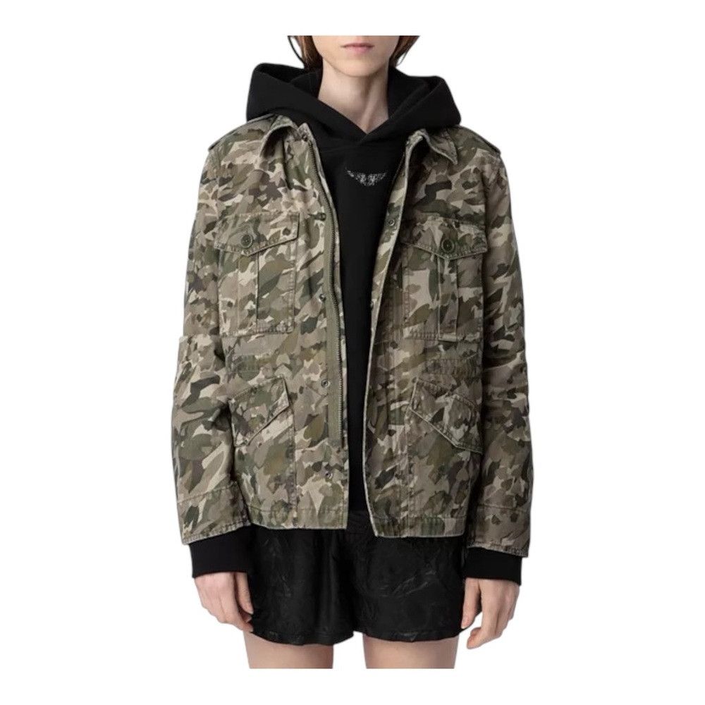 Zadig & Voltaire Zadig & Voltaire Krisa Camo Heart Print Utility Jacket NWT Size XS / US 0-2 / IT 36-38 - 1 Thumbnail