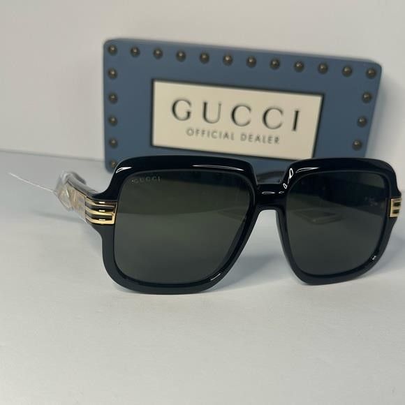 Gucci New - Authentic Gucci Sunglasses Men's GG0979S 001 Black/Gr Size ONE SIZE - 10 Thumbnail