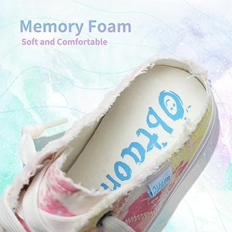 Other Obtaom Women's Size 8 Pink Yellow Canvas Memory Foam Mules Size US 8 / IT 38 - 6 Thumbnail