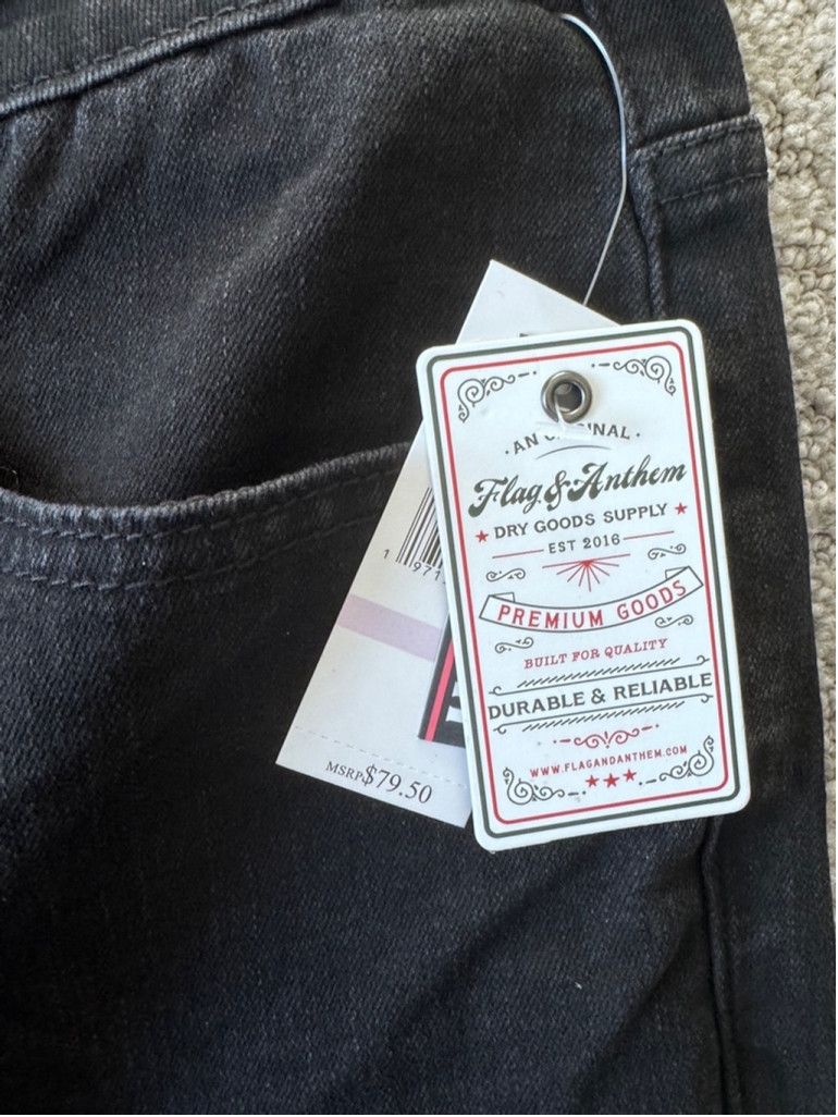 Flag & Anthem Flag & Anthem Slim Straight Jeans - Black, Size 32x32, NWT Size US 32 / EU 48 - 7 Thumbnail