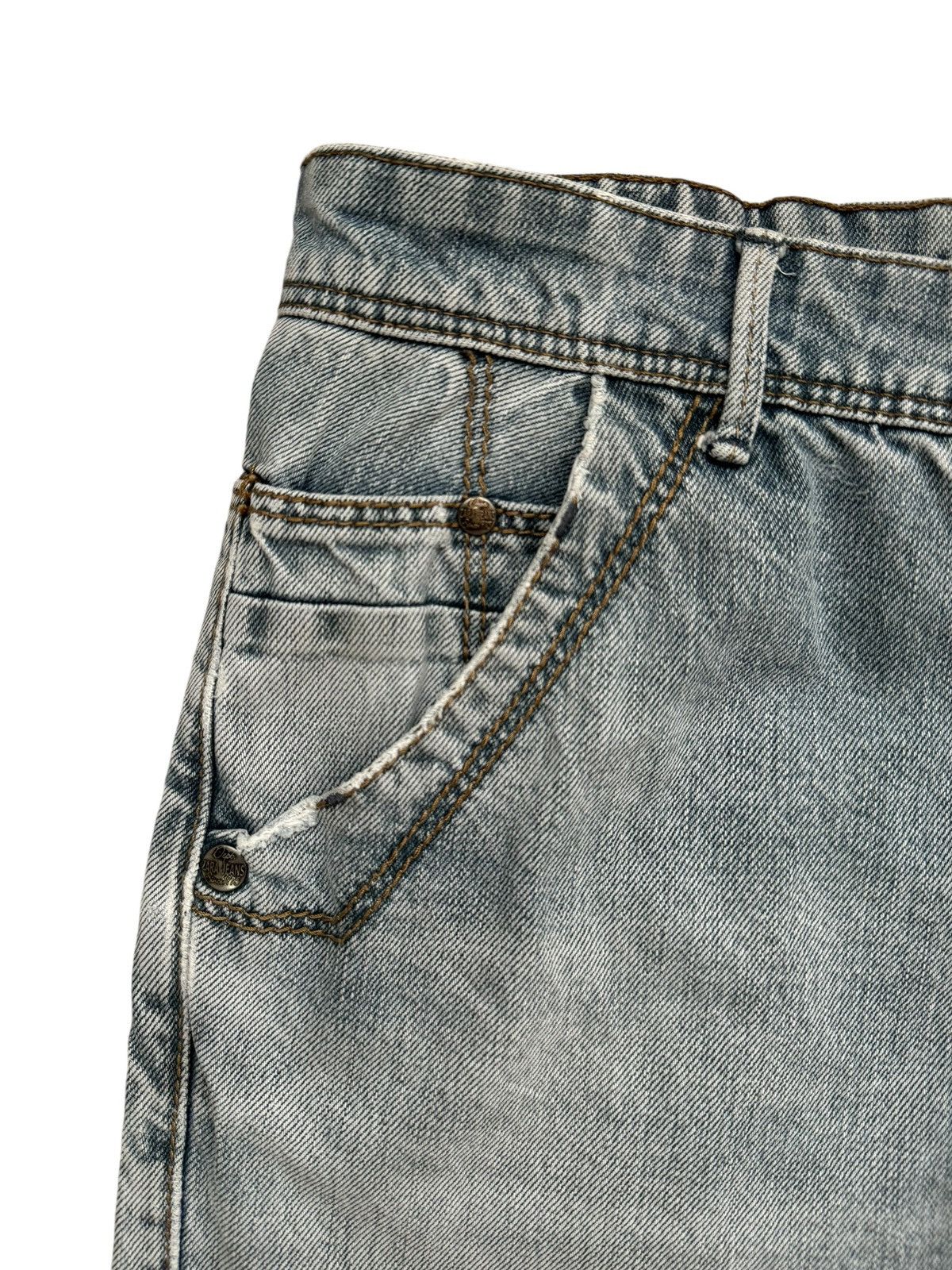 If Six Was Nine Vintage Zara Buckle Back Faded Distressed Jeans Size US 33 - 3 Thumbnail