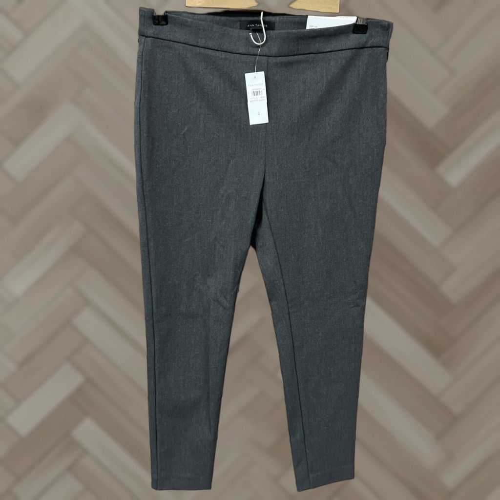 Ann Taylor NWT Ann Taylor The Chelsea Pant Sz 4 High Rise Skinny Leg Side Zip Stretch Pants Women Gray Ponte Inseam 28 New Condition Size 27" / US 4 / IT 40 - 1 Thumbnail
