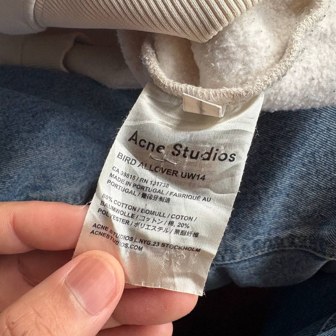 Acne Studios Acne Studios Bird Allover UW14 Pullover Boxy Crop Sweatshirt Size US S / EU 44-46 / 1 - 11 Thumbnail