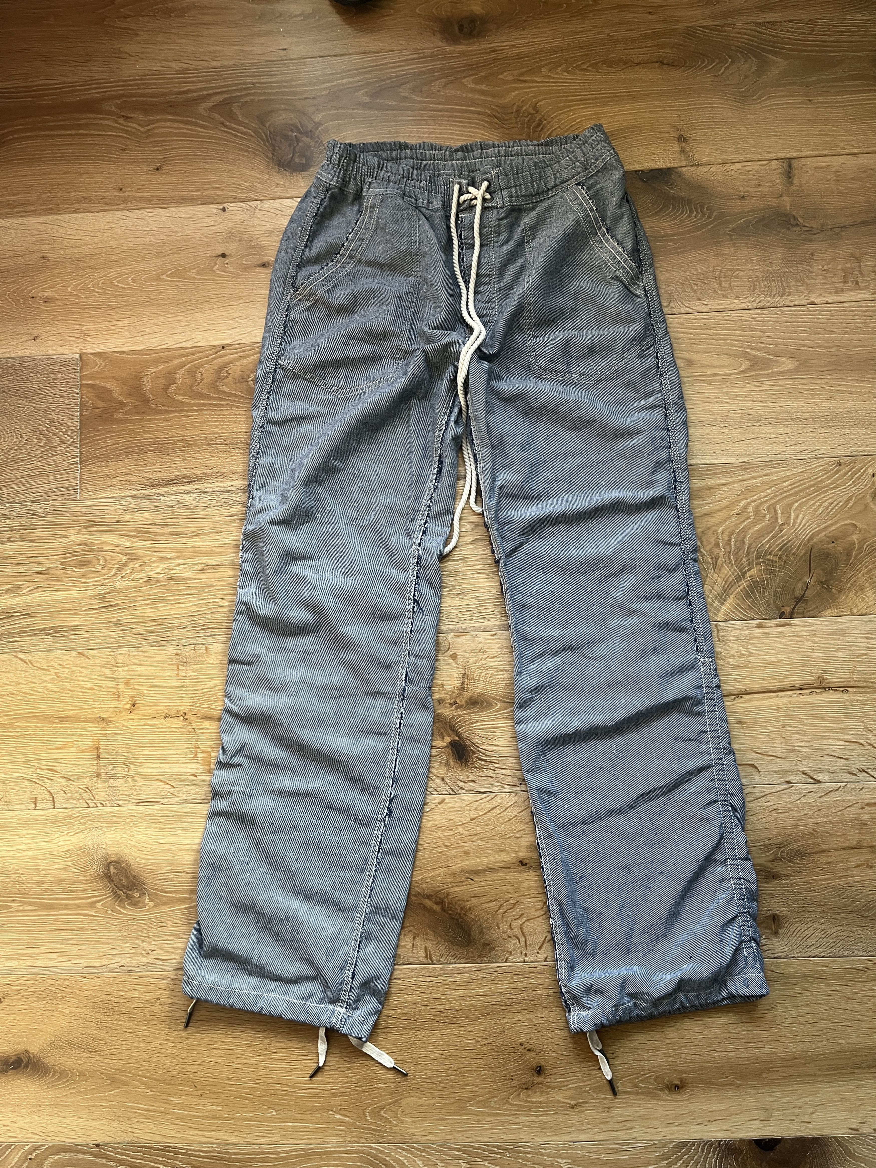 Designer GOA elastic twill pants raw seam Size US 32 / EU 48 - 1 Thumbnail