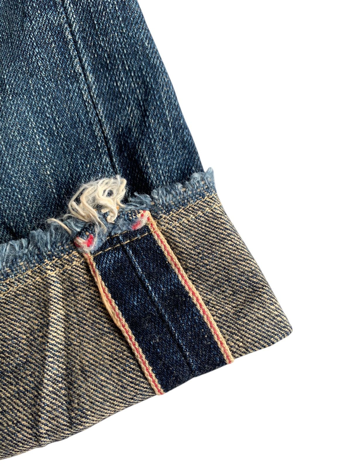 Edwin VINTAGE EDWIN 505 SELVEDGE RUSTY SHORT DISTRESSED DENIM Size US 33 - 5 Thumbnail