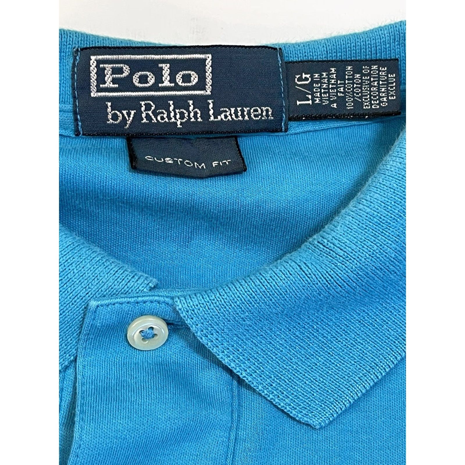 Polo Ralph Lauren VINTAGE Polo Ralph Lauren Polo Shirt Mens 90s Golf Short Sleeve Regular L Blue Pony Logo 90s Sports Outdoors Mens Size US L / EU 52-54 / 3 - 3 Thumbnail