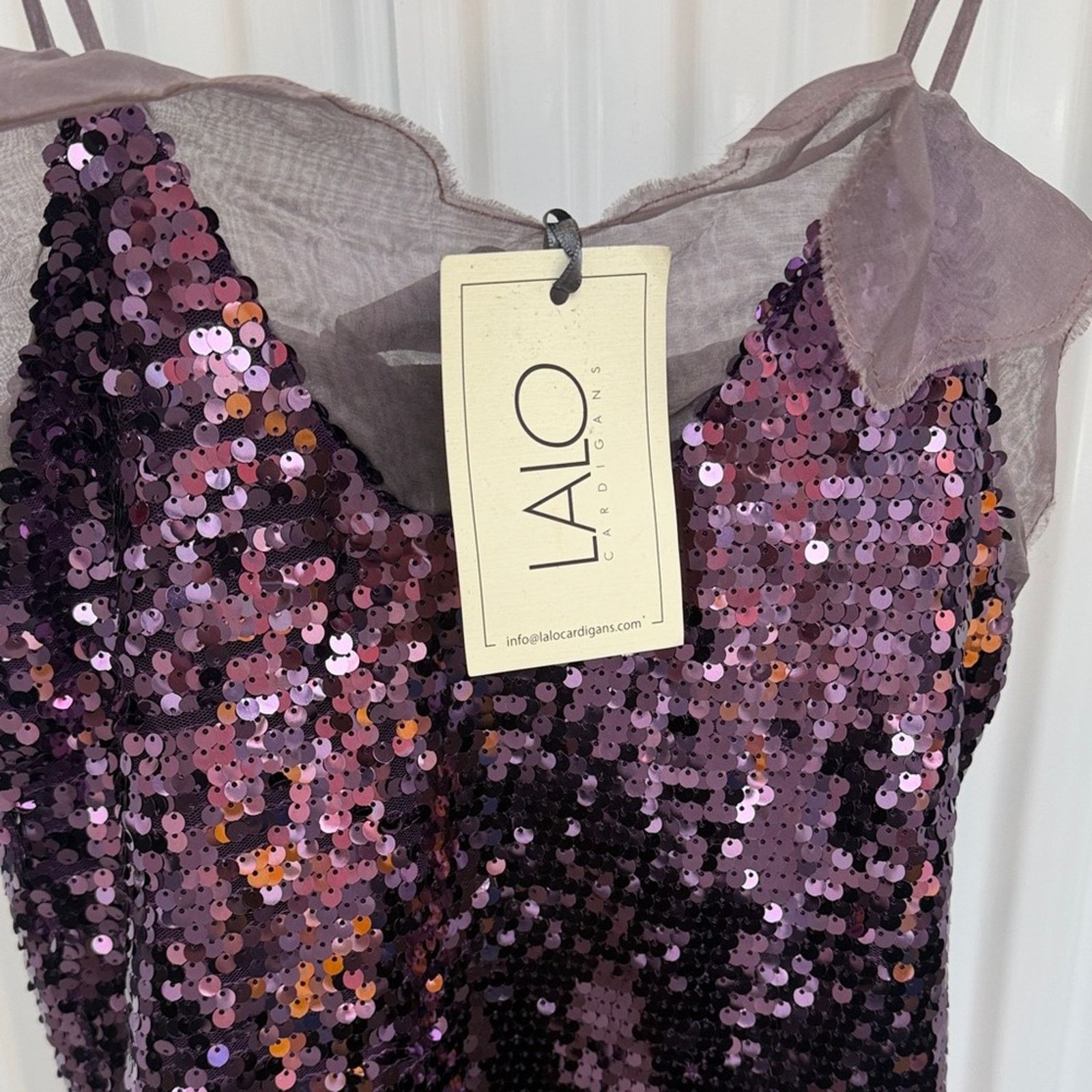 & Other Stories LALO CARDIGANS Purple Sequin Slip Dress Small Womens Size S / US 4 / IT 40 - 2 Thumbnail