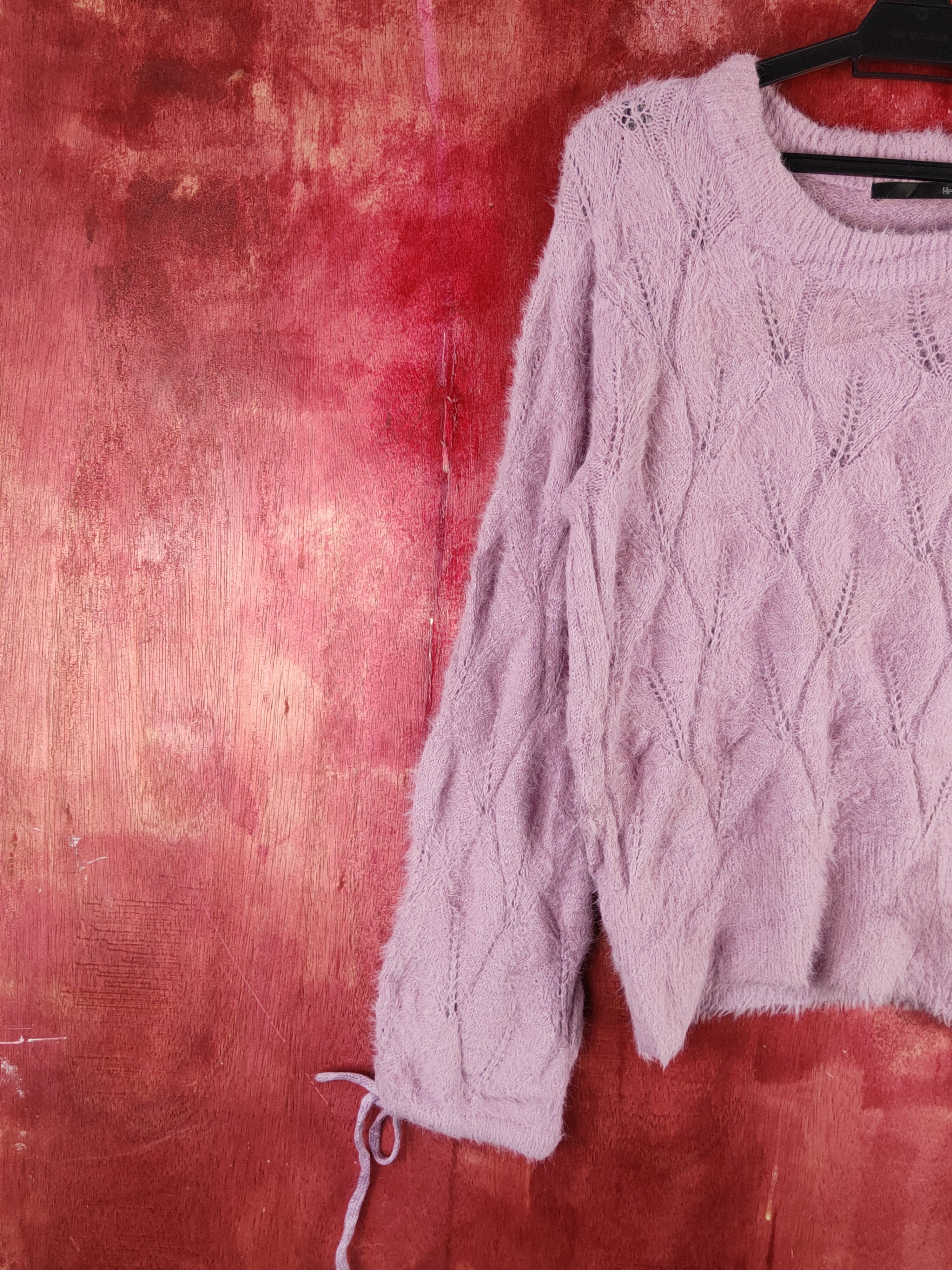 Homespun Knitwear Heather Purple Shag Shaggy Fur Mohair Knitwear #S2033 Size M / US 6-8 / IT 42-44 - 3 Thumbnail